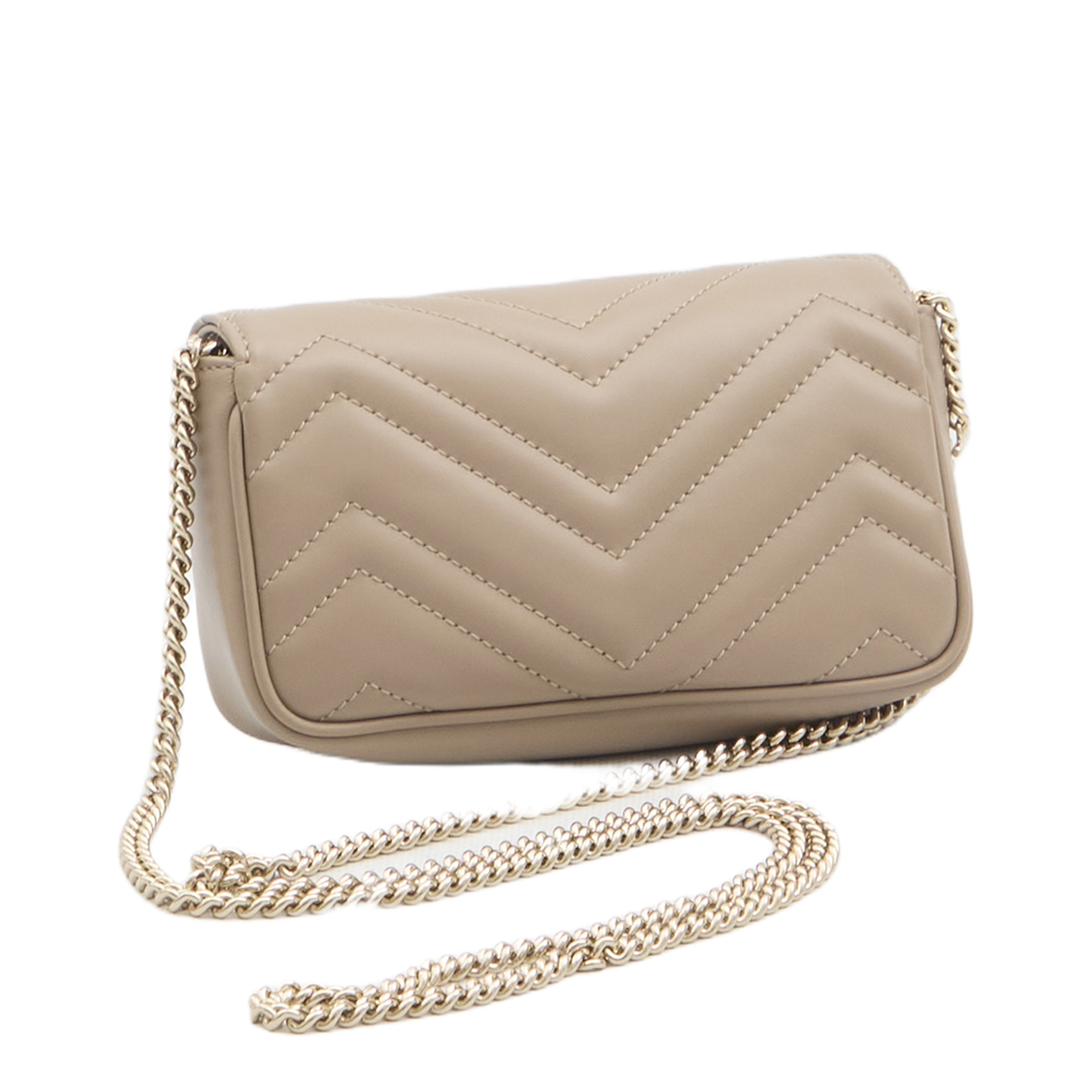 GG Marmont Mini Leather Bag - Beige