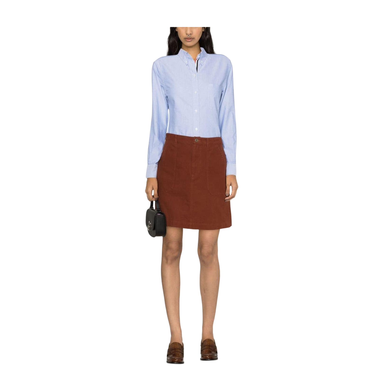 Light Blue Cotton Logo Patch Shirt