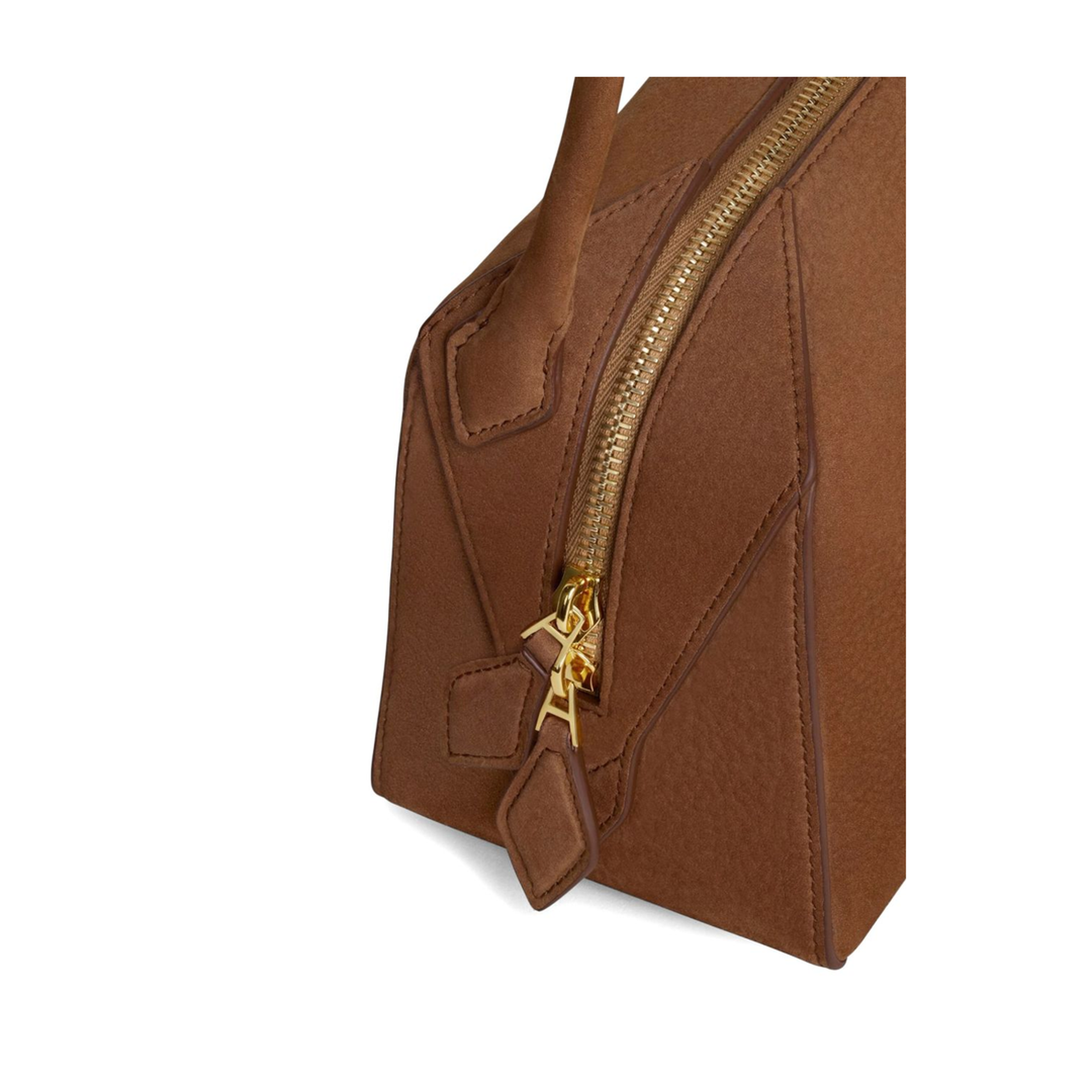 Le Bouledogue Small Nubuck Shoulder Bag - Terre d’Ombre Marron