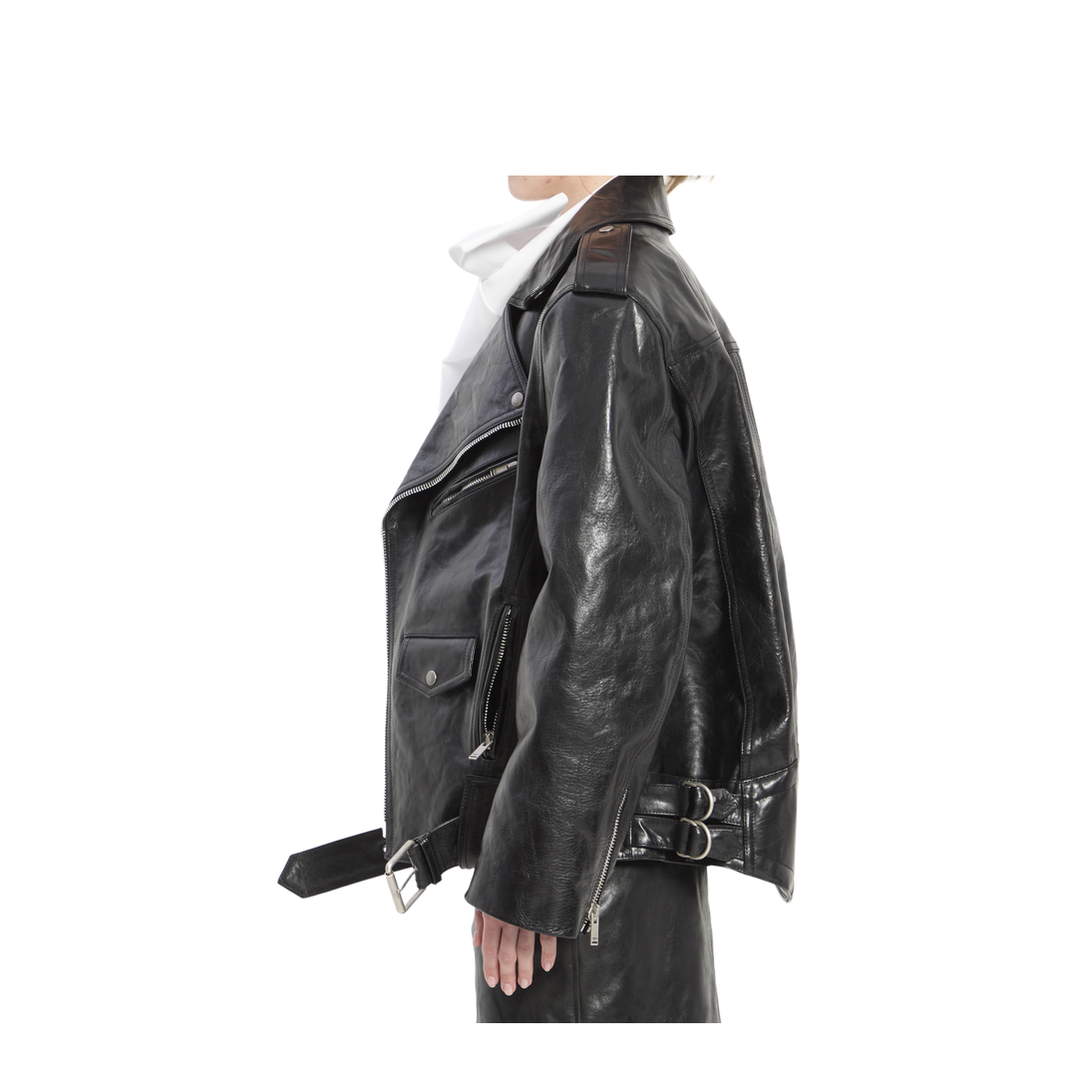 MAYFEYR - Saint Laurent - Hammered Leather Biker Jacket - 866816YCUX21703