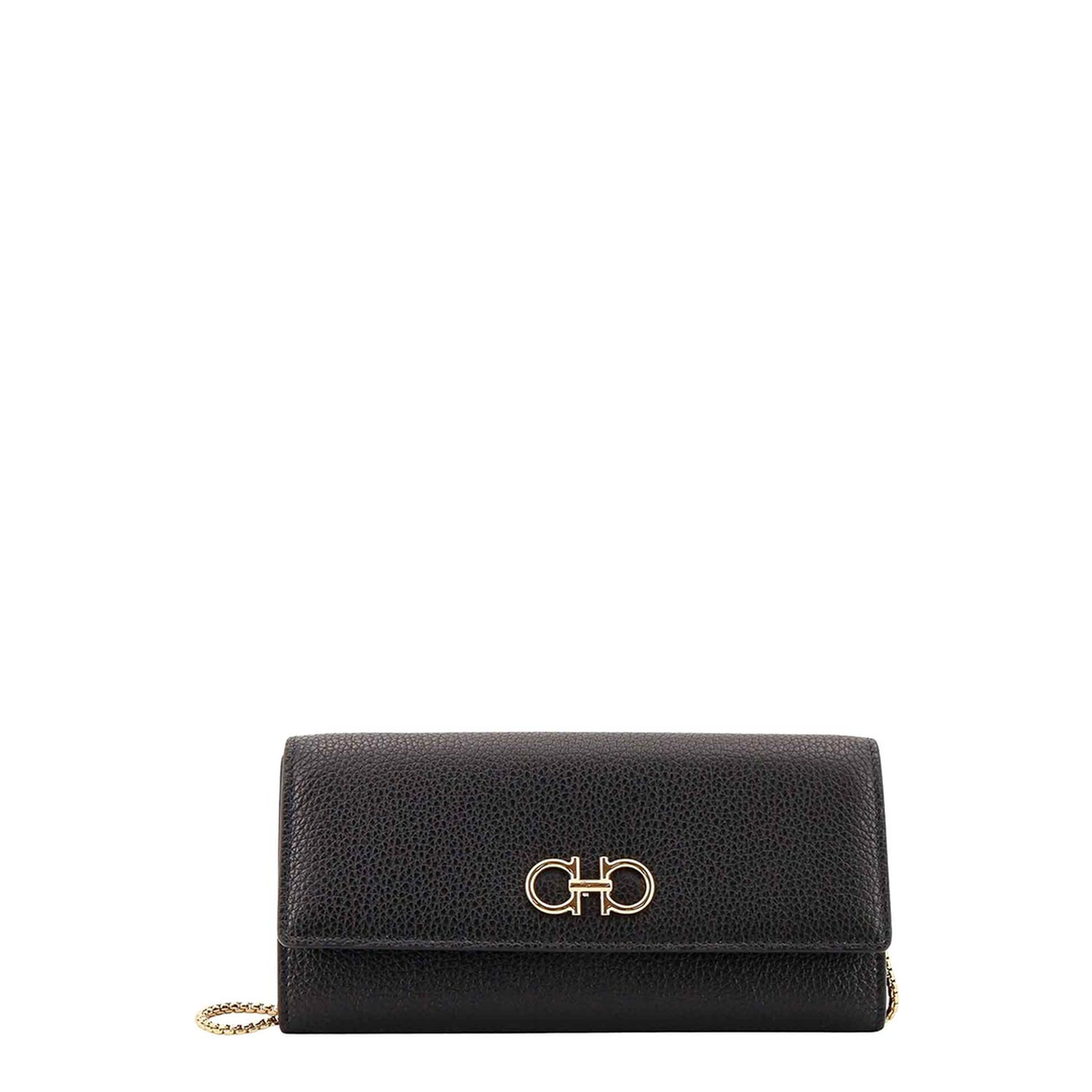 Leather Wallet with Iconic Gancini Detail