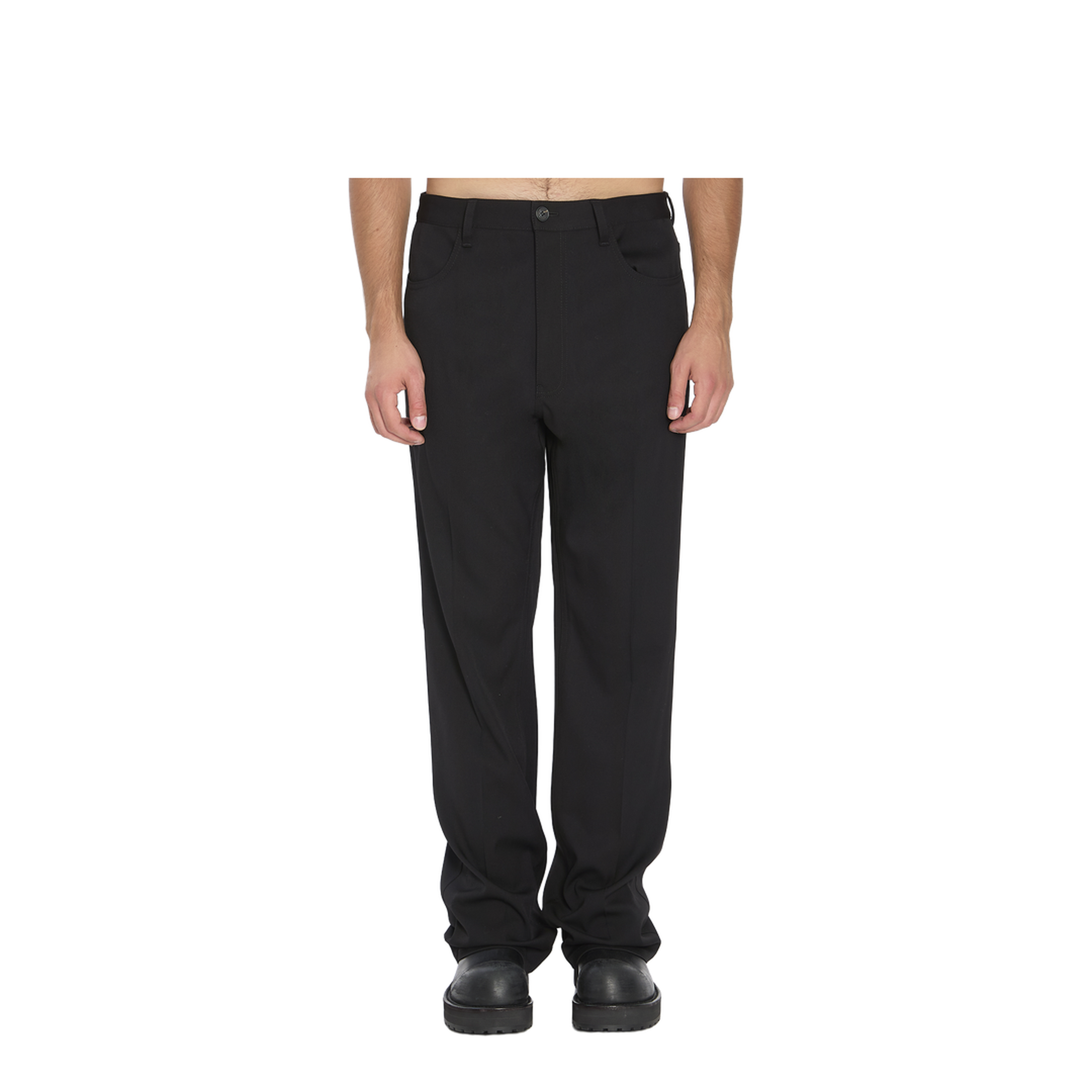 Black Straight Tailored Pants