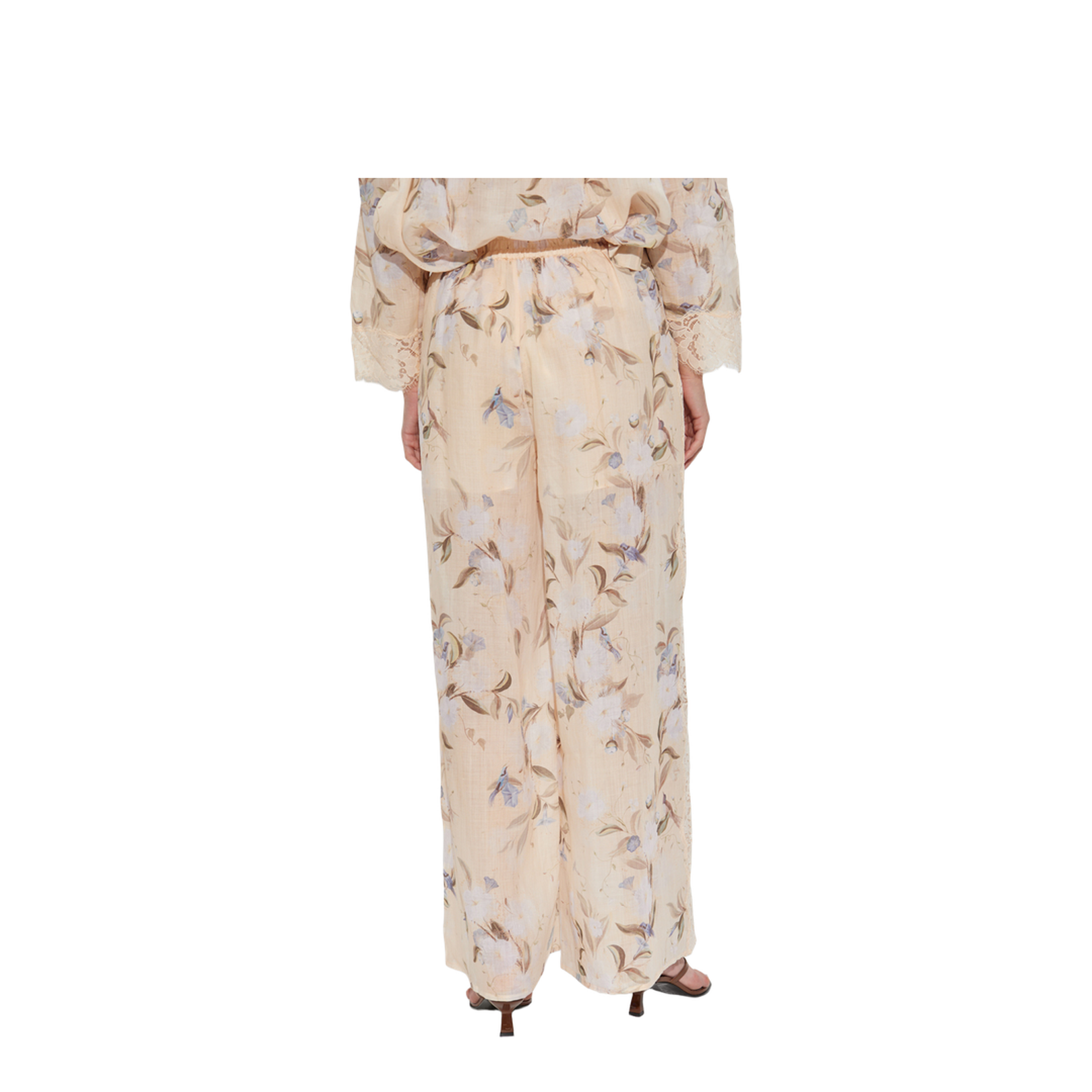 Trousers with lace inserts