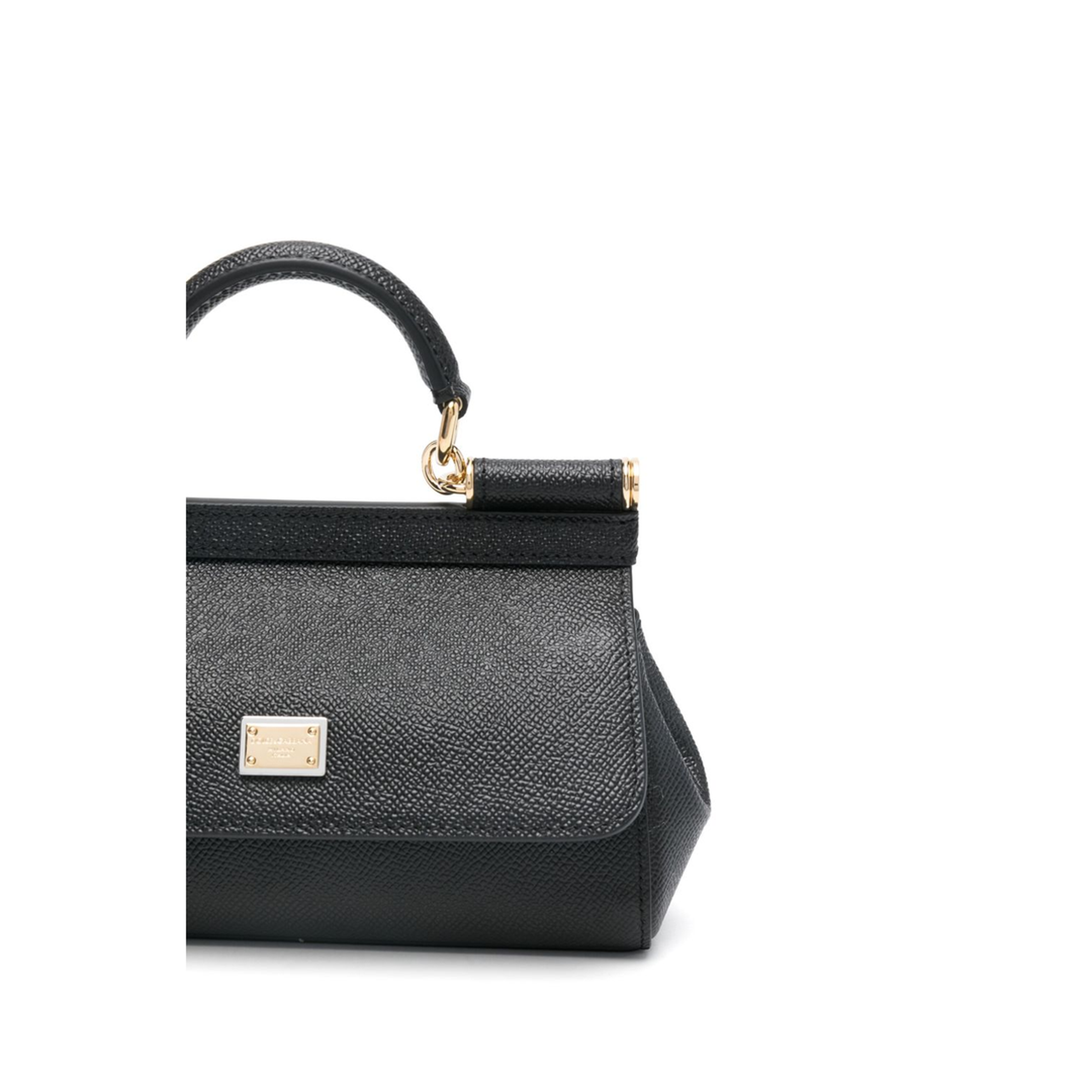 Sicily Small Calf Leather Top-Handle Bag - Nero