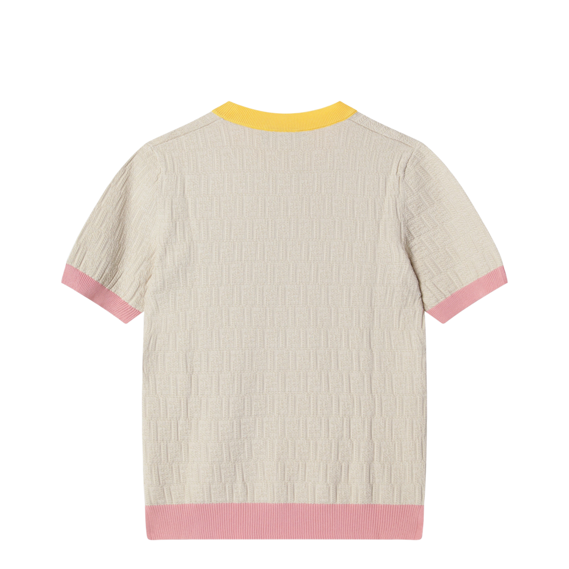 Ecrù Polo T-Shirt With Jacquard