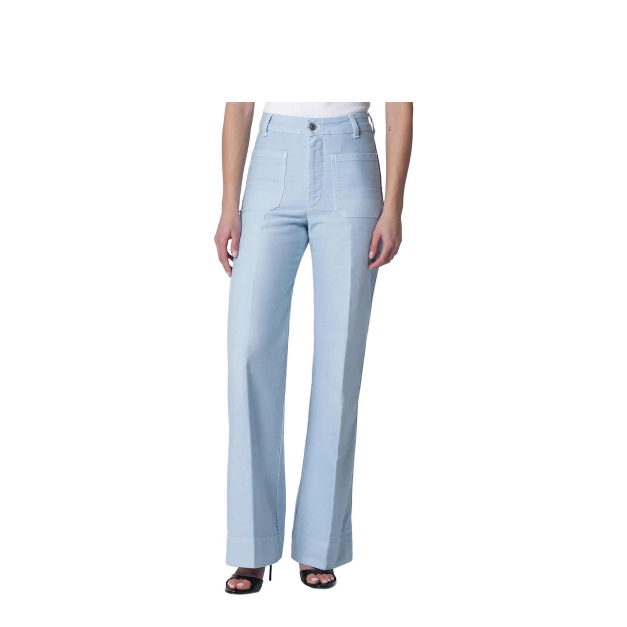 Sky Blue Cotton Alina Trousers