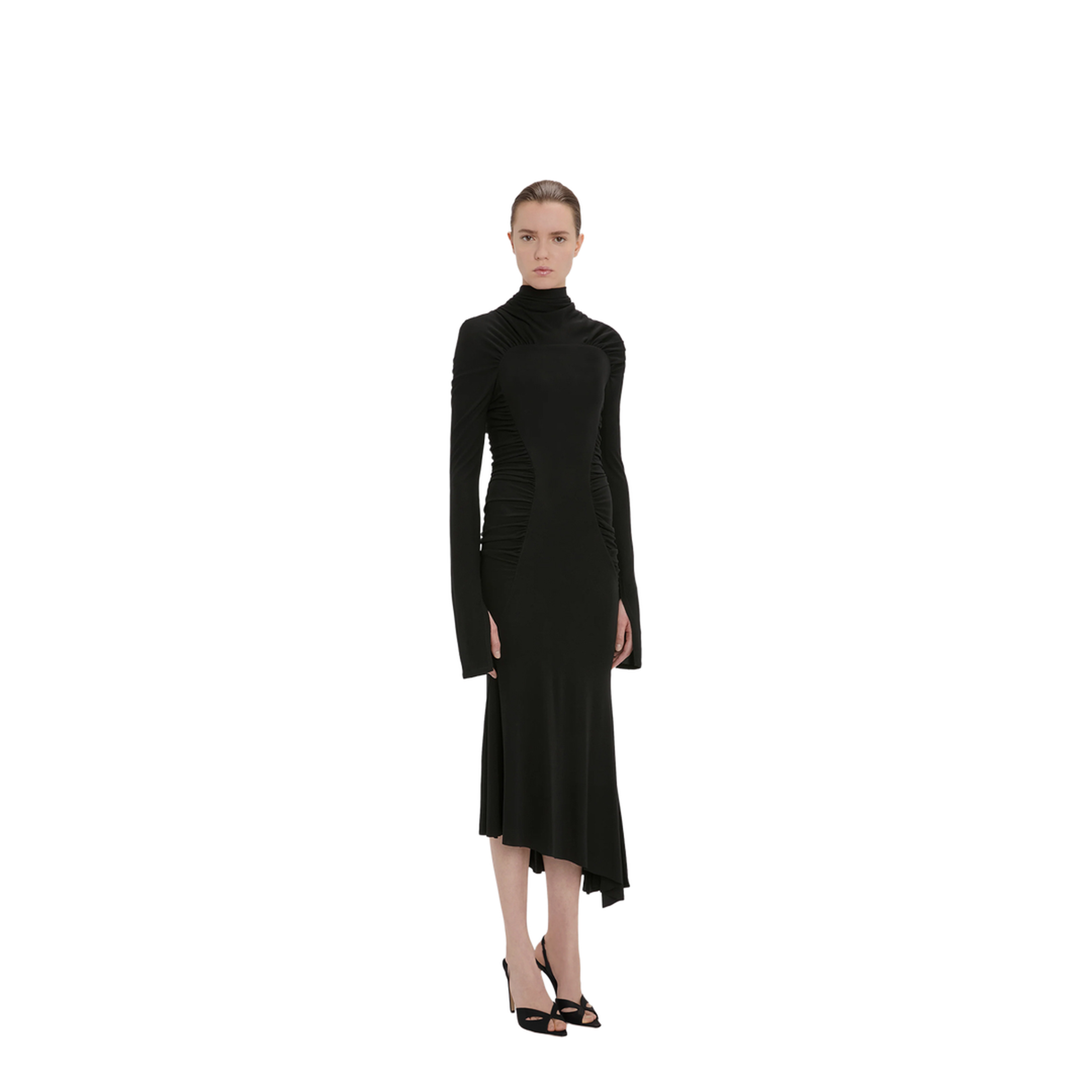 MAYFEYR - Victoria Beckham - High Neck Gathered Midi Dress - 1326WDR007472A