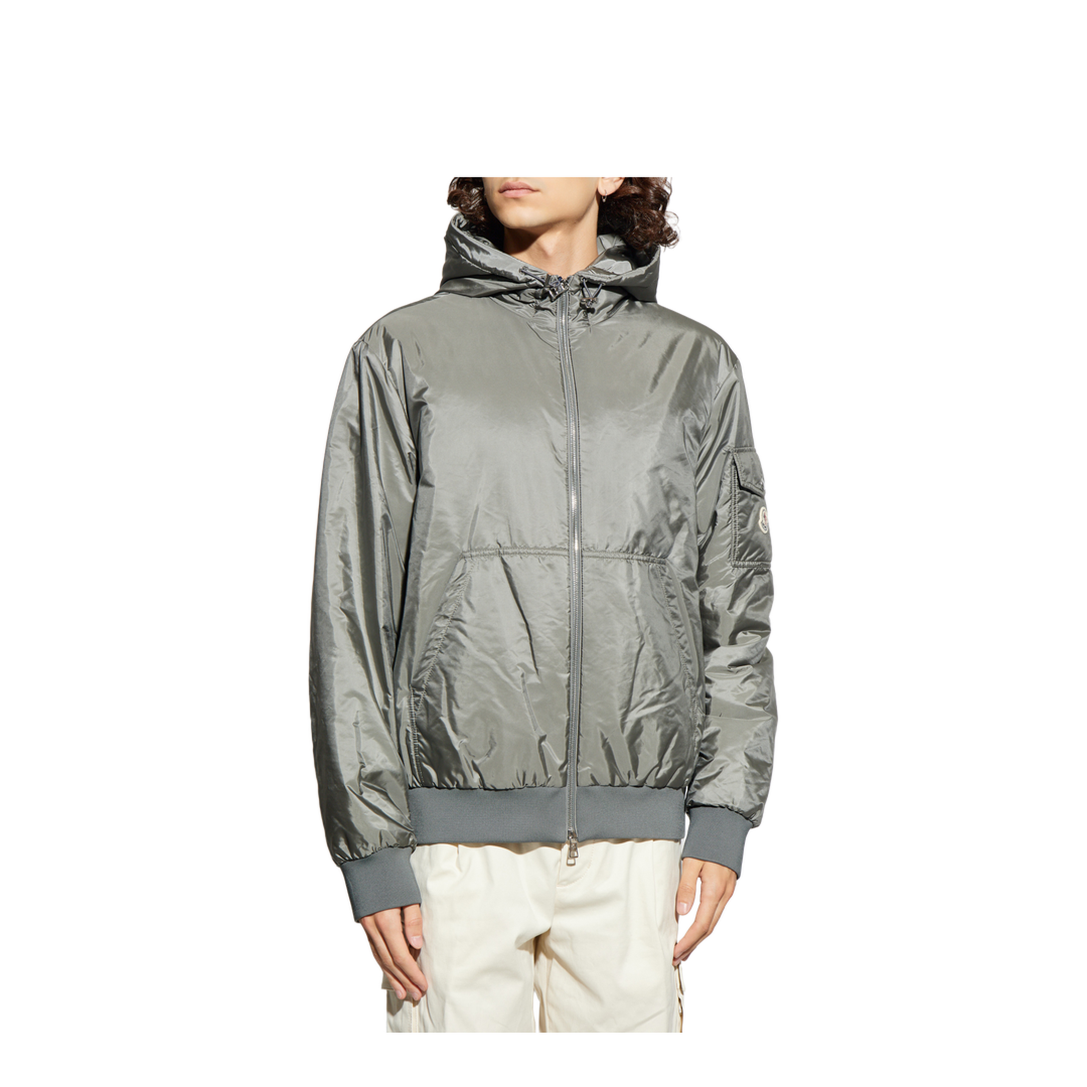 Gray Poiliot Hooded Short Down Jacket
