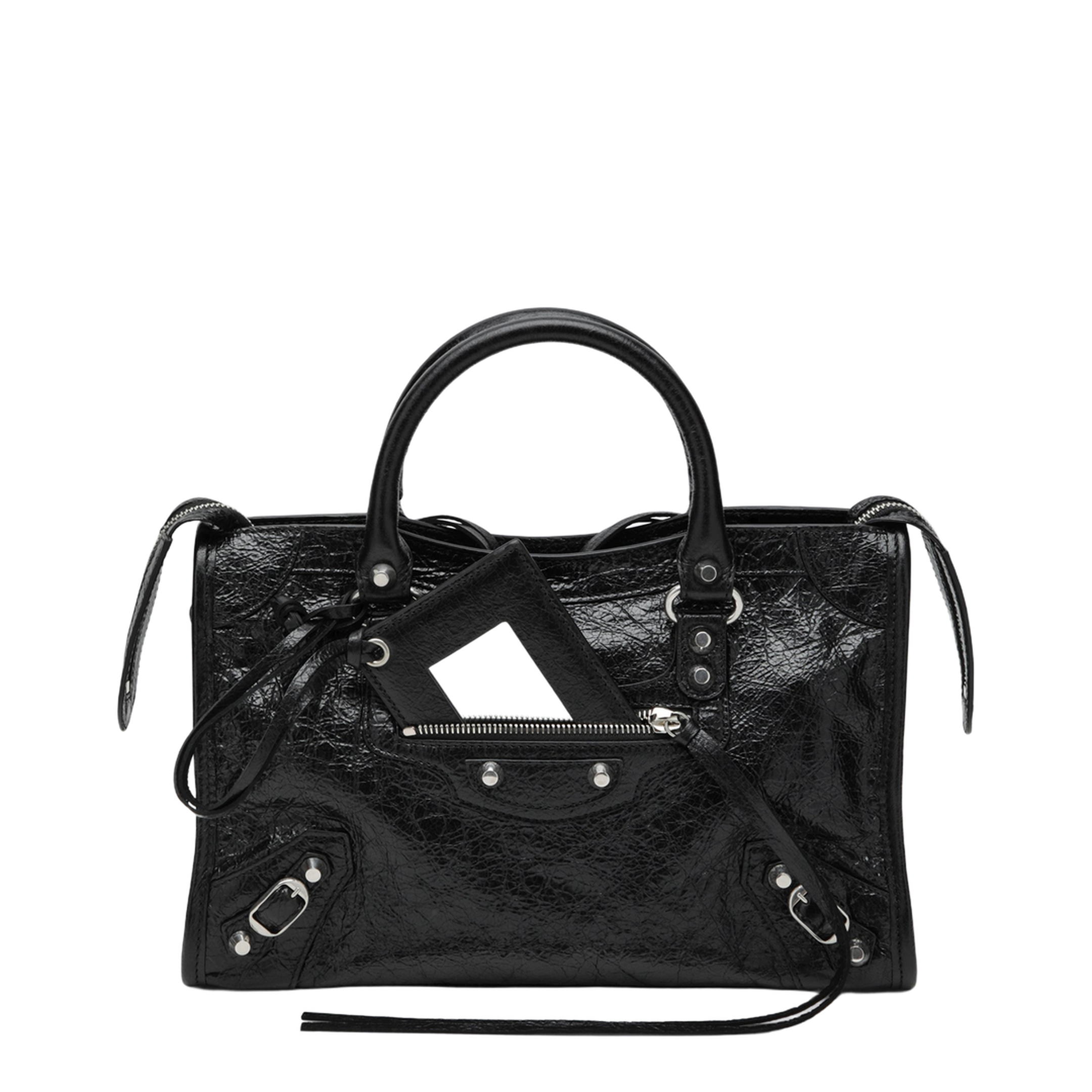 Le City Small Lambskin Top-Handle Bag - Black