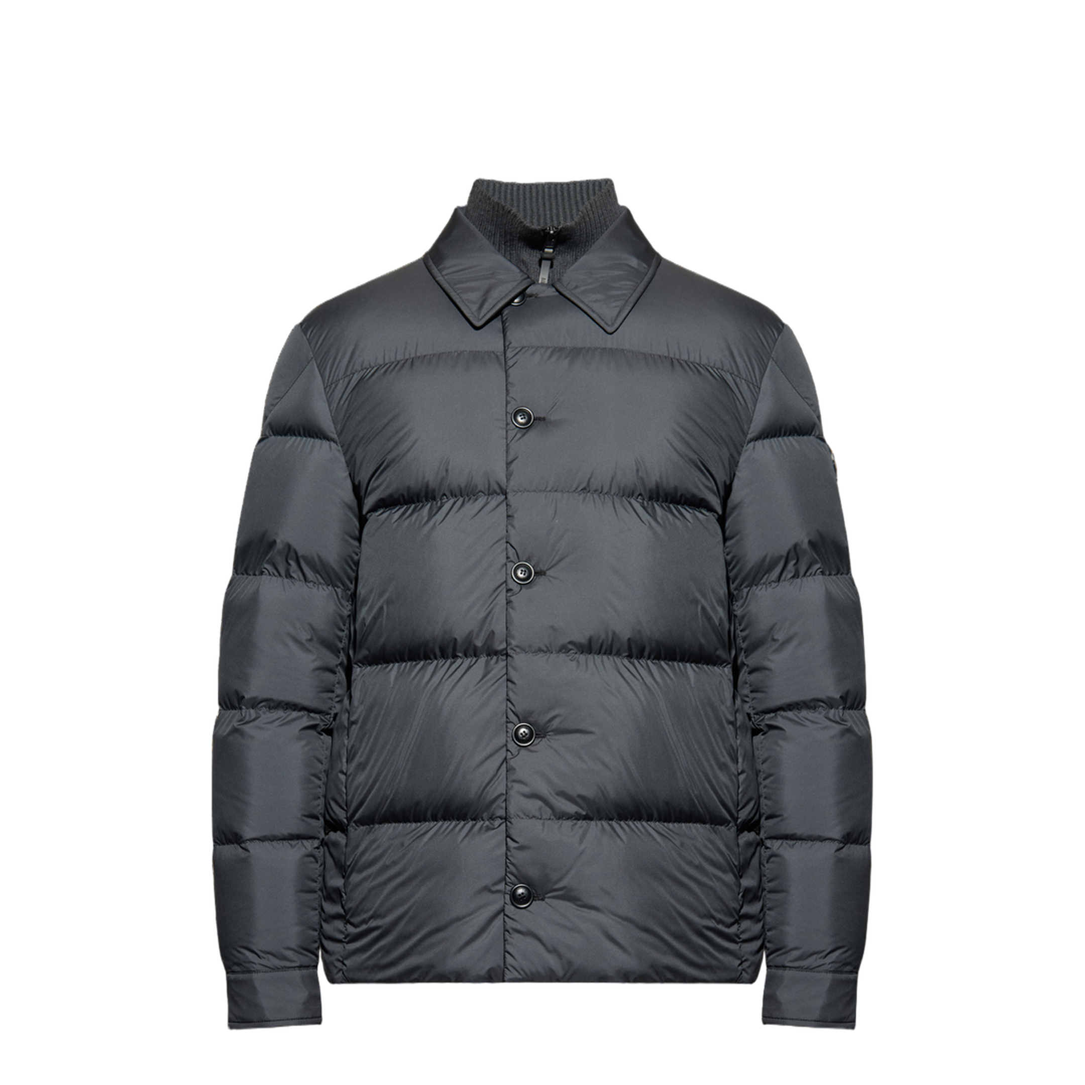 Black Pres Down Shirt Jacket