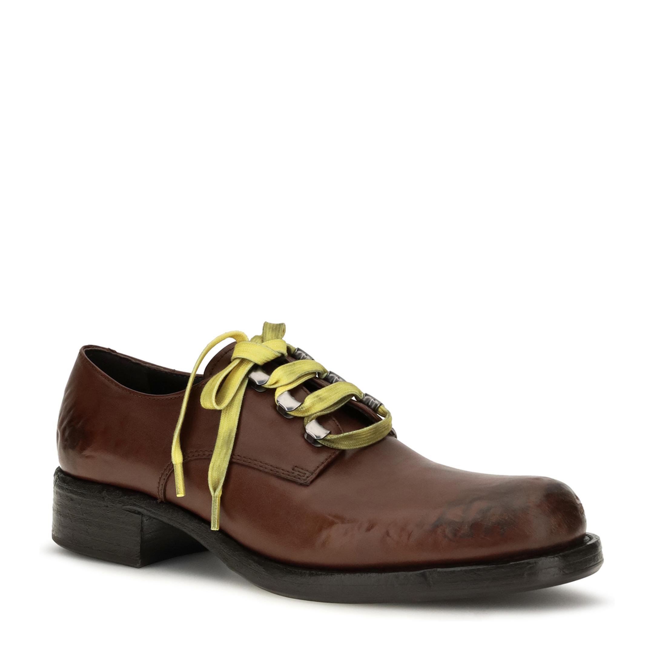 MAYFEYR - Prada - Antique Leather Lace-Up Loafers - 1E605OF0353ZPR