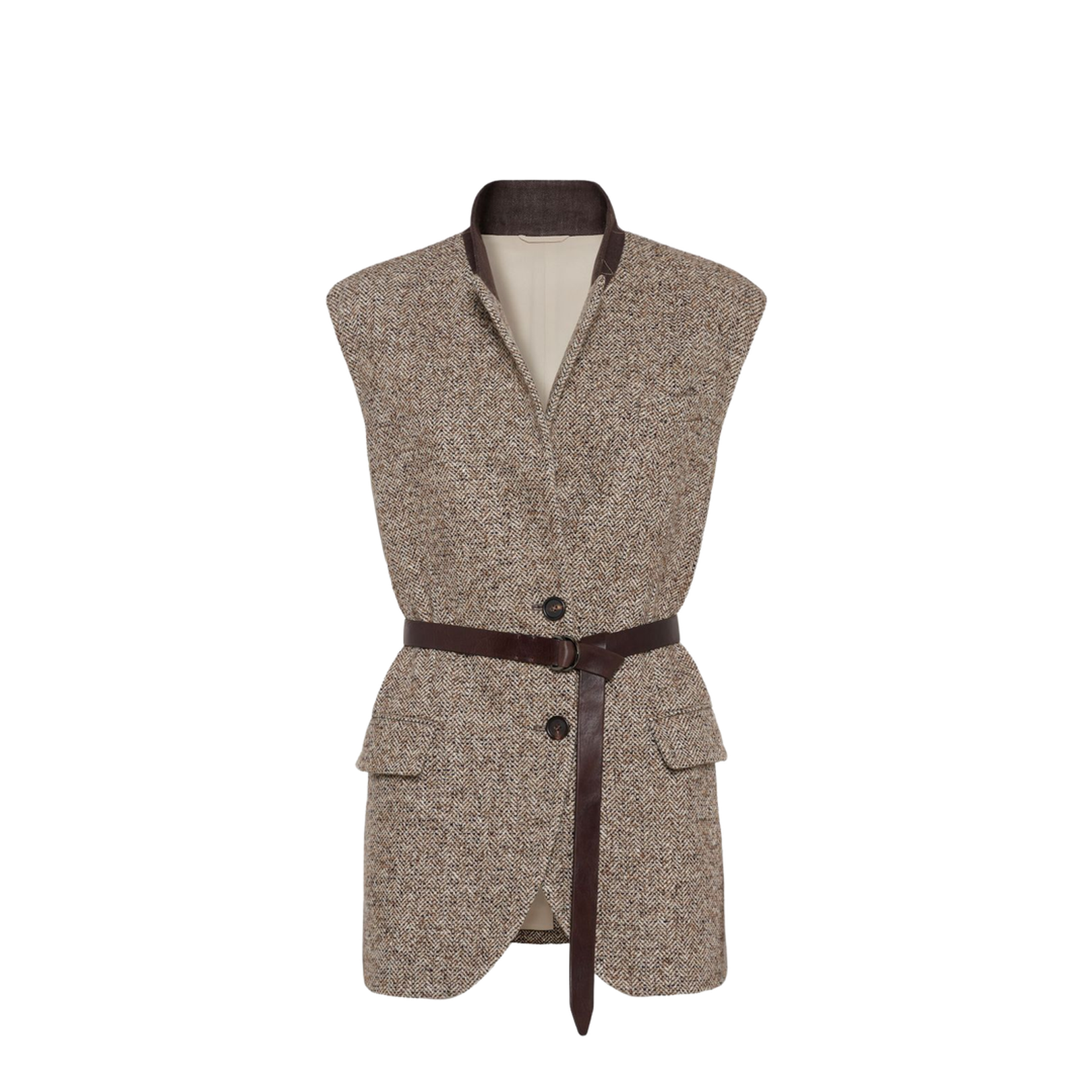 Buttoned Chevron Vest