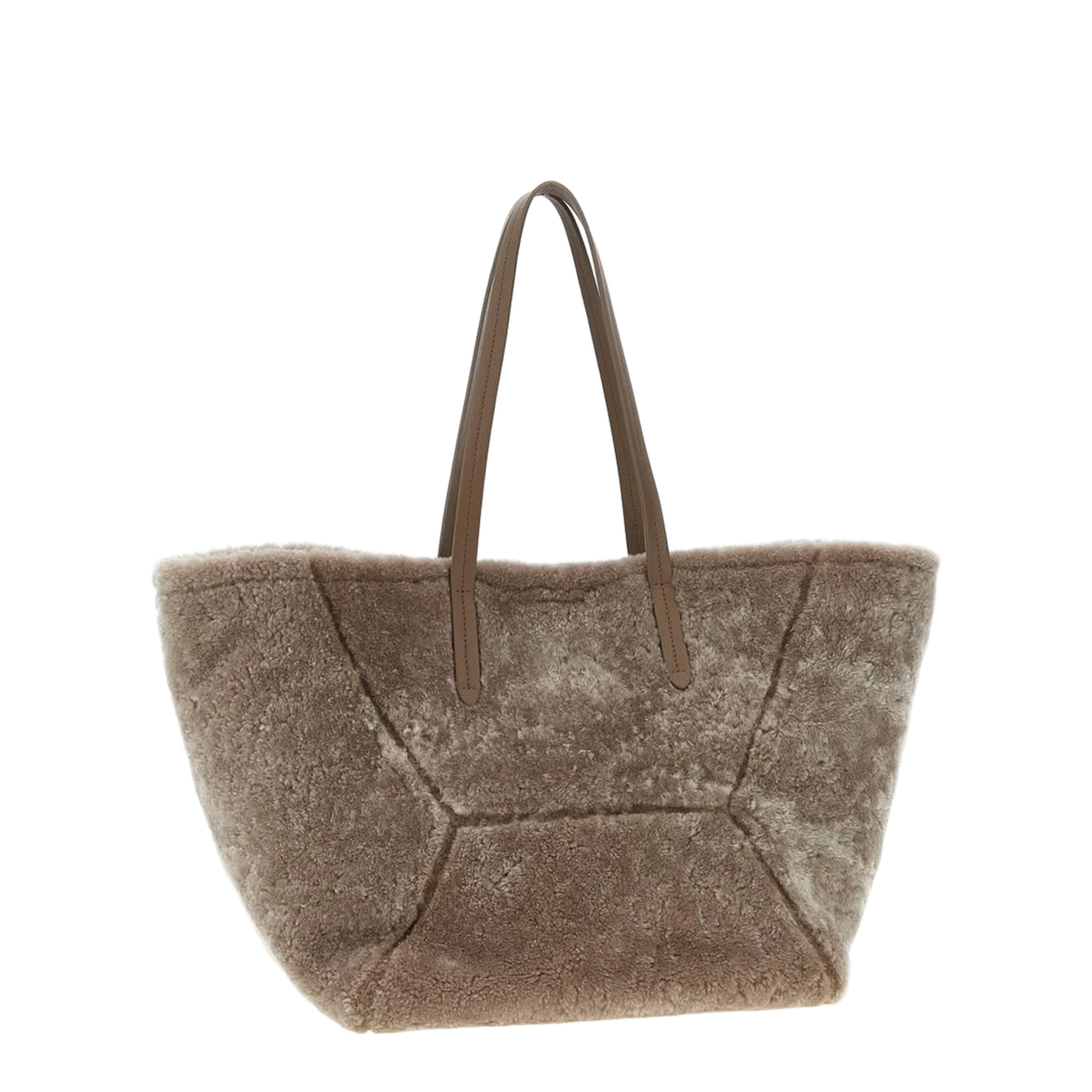 Large Shoulder Bag in Curly Shearling