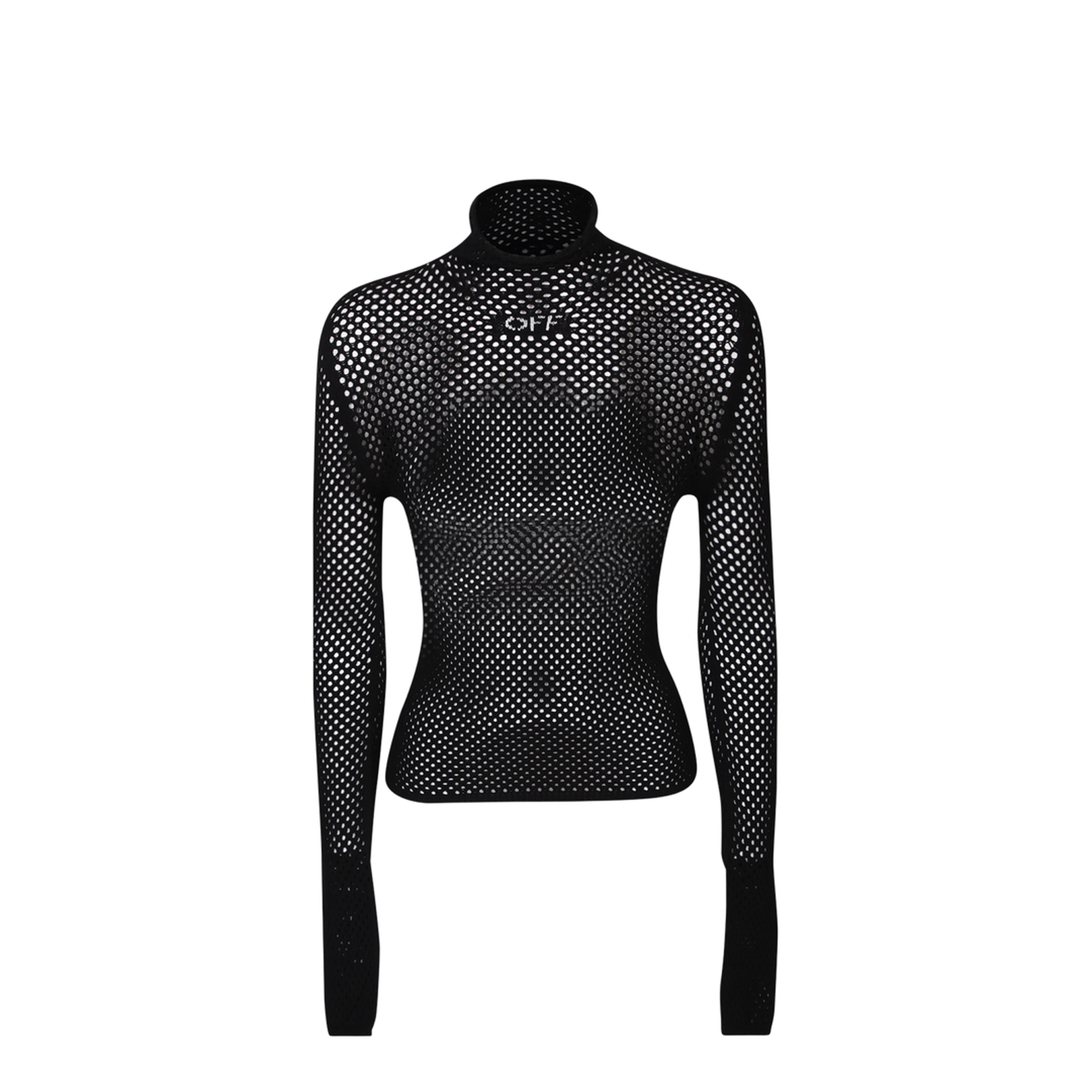 Open-knit Turtleneck - Black