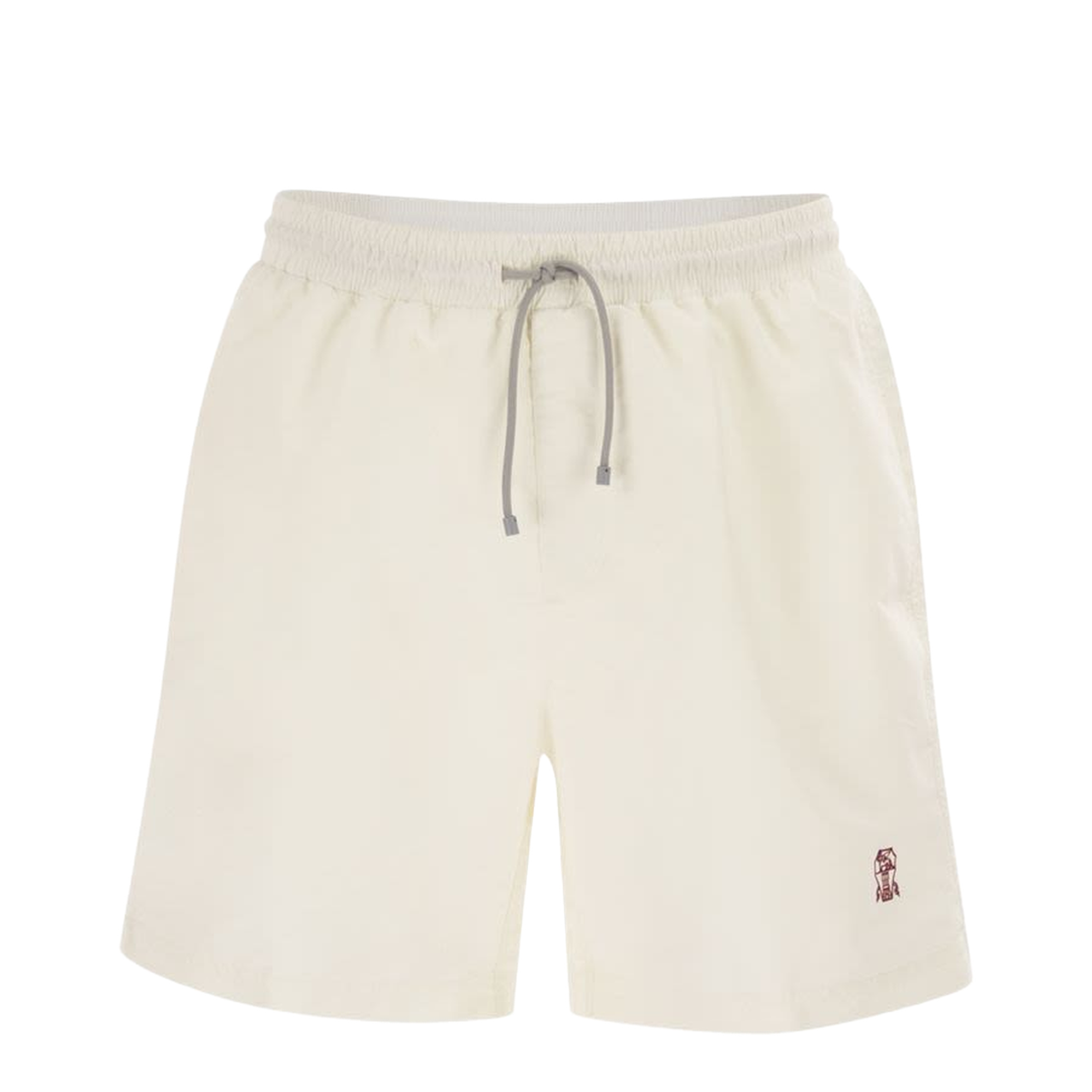 White Drawstring Logo Swim Shorts