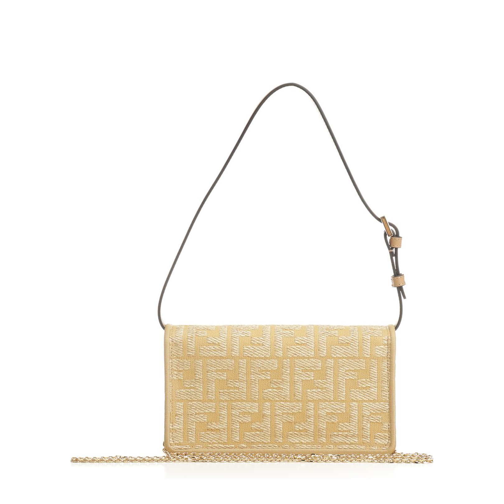 Wallet On Chain Baguette Fabric Beige