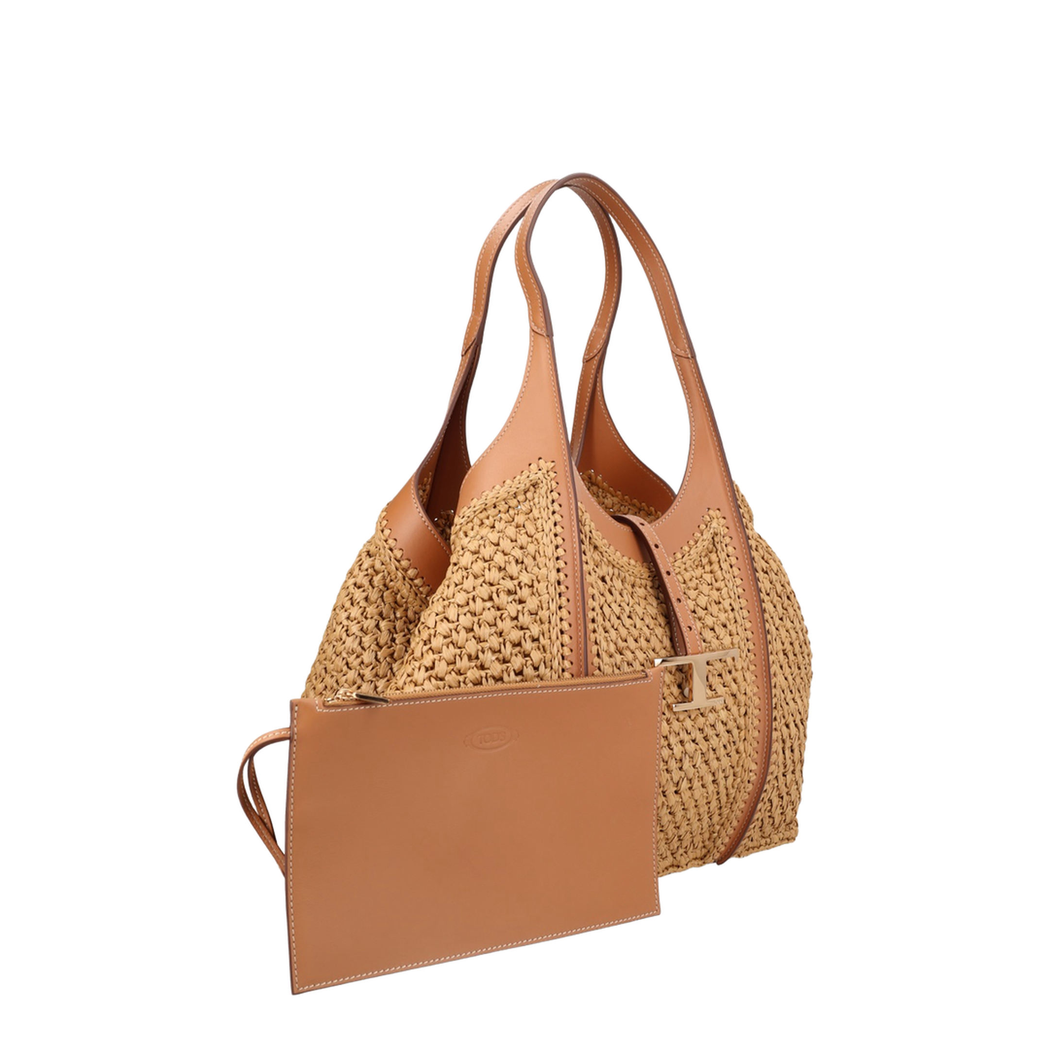 MAYFEYR - Tod's - Timeless Shopping Bag In Raffia And Leather Medium - XBWTSBAR300RGM0XM5