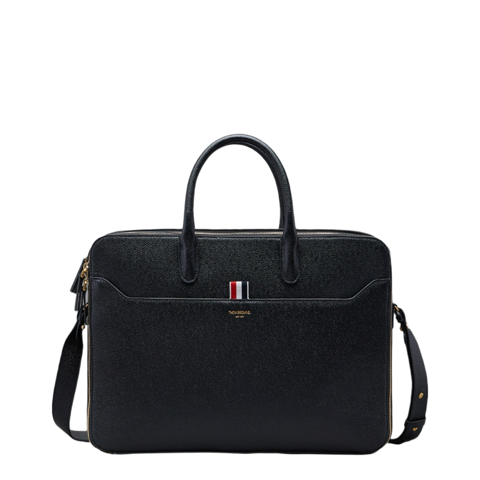 Black Double Brass Zipper Bag