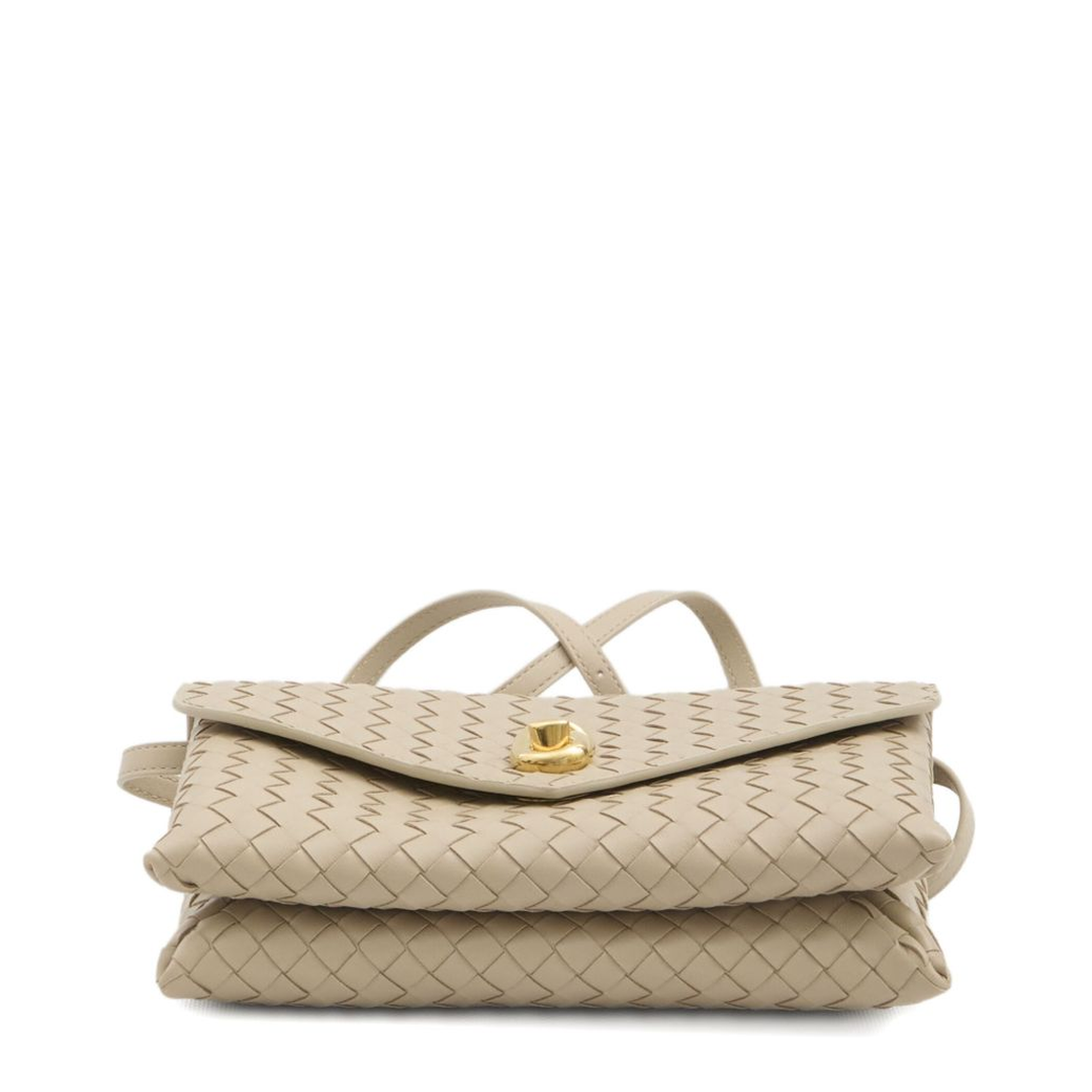 Knot Lock Lambskin Crossbody Bag - Ecru
