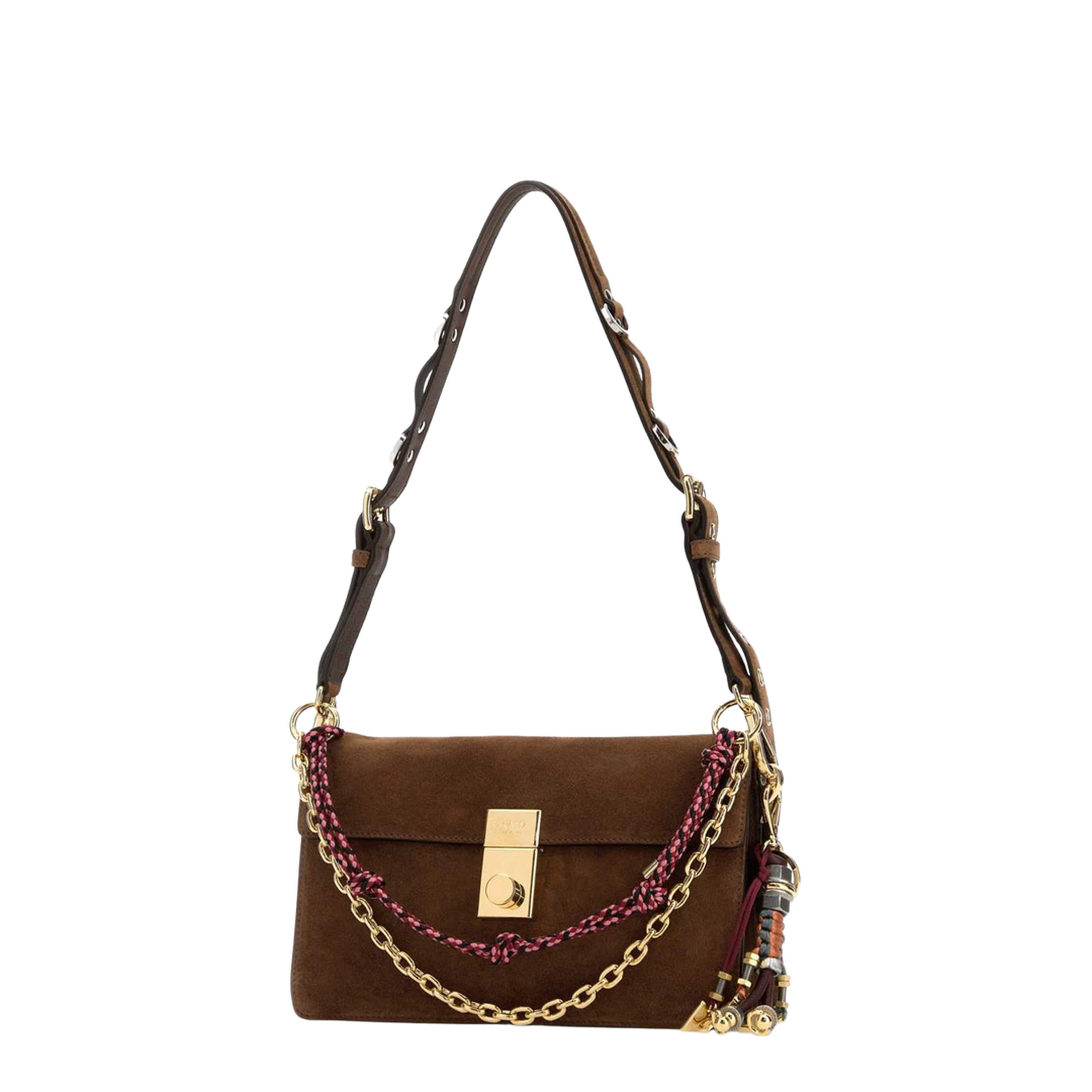Brown Suede Small Soft Sound Shoulder Bag