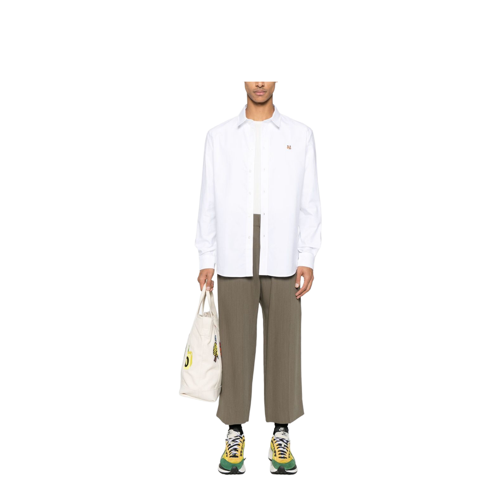 Fox Head Embroidered Casual Shirt