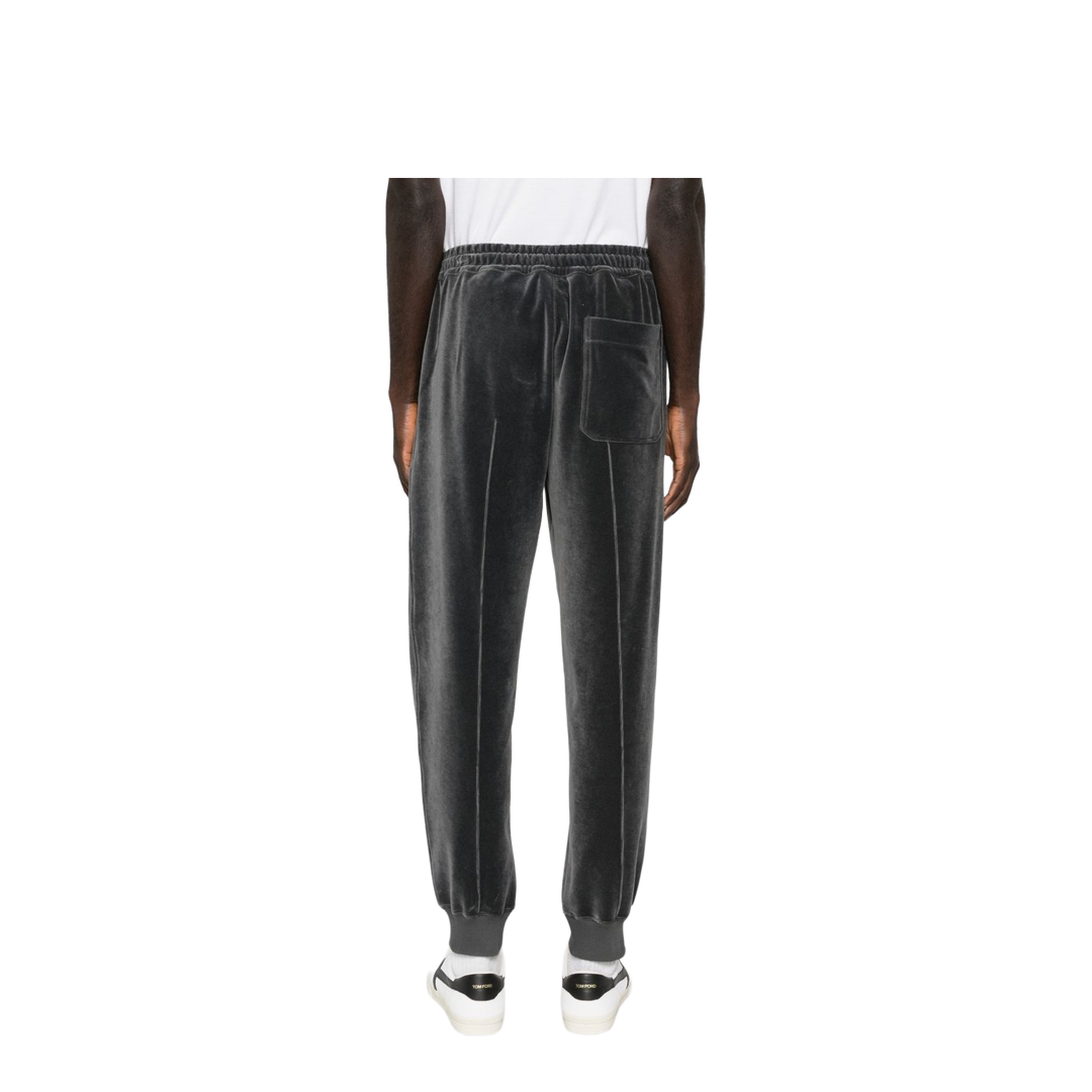 Trousers Grey - Velours Drawstring Joggers
