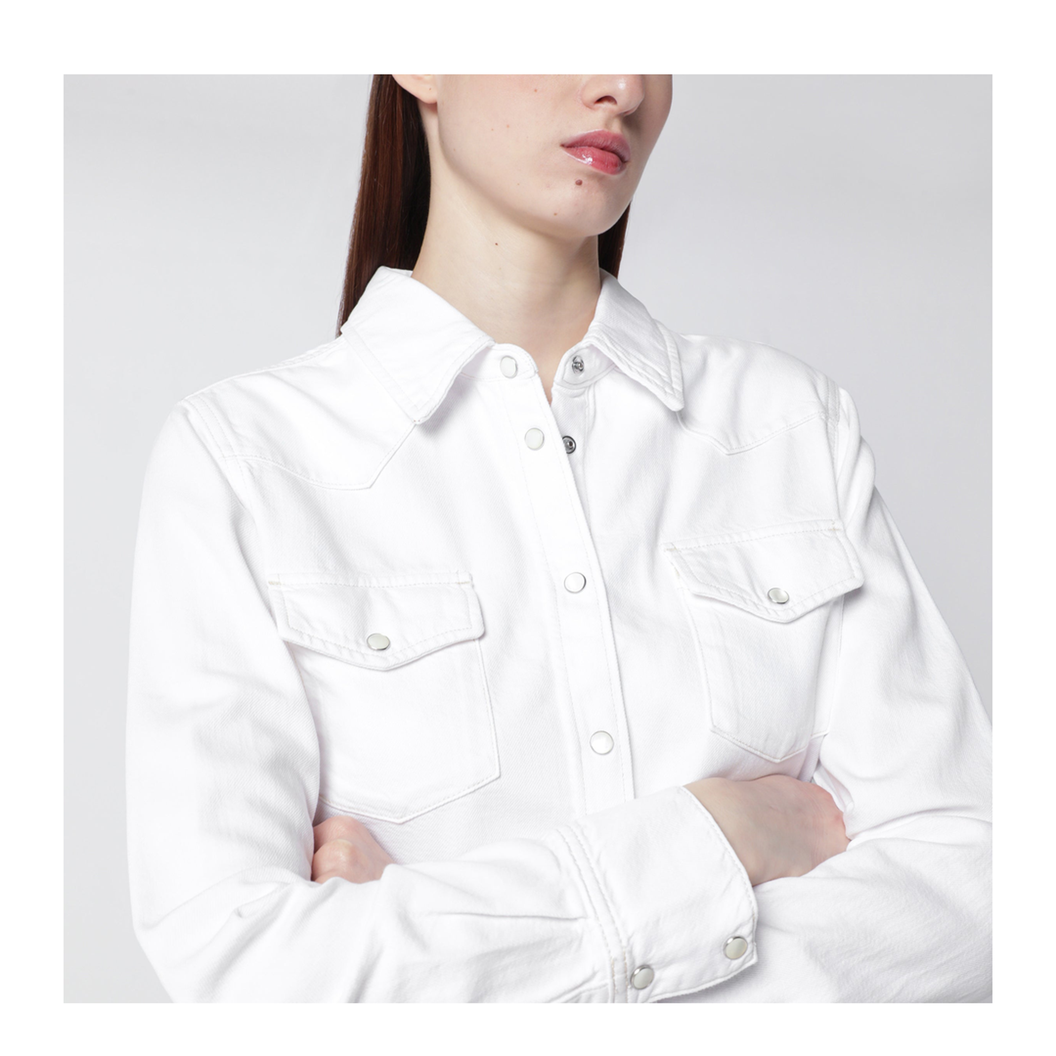 MAYFEYR - Frame - White Rigid Denim Shirt - 7035182COAUCL