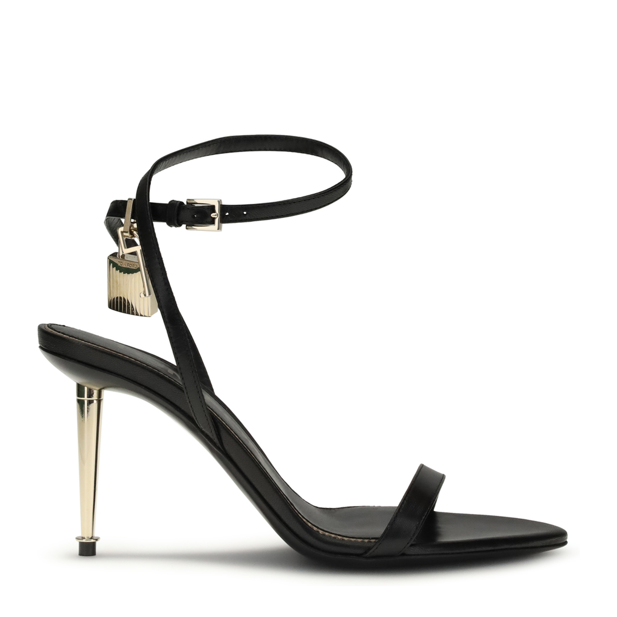 MAYFEYR - Tom Ford - Shiny Leather Padlock Pointy Naked Sandal - W2748LKD002P