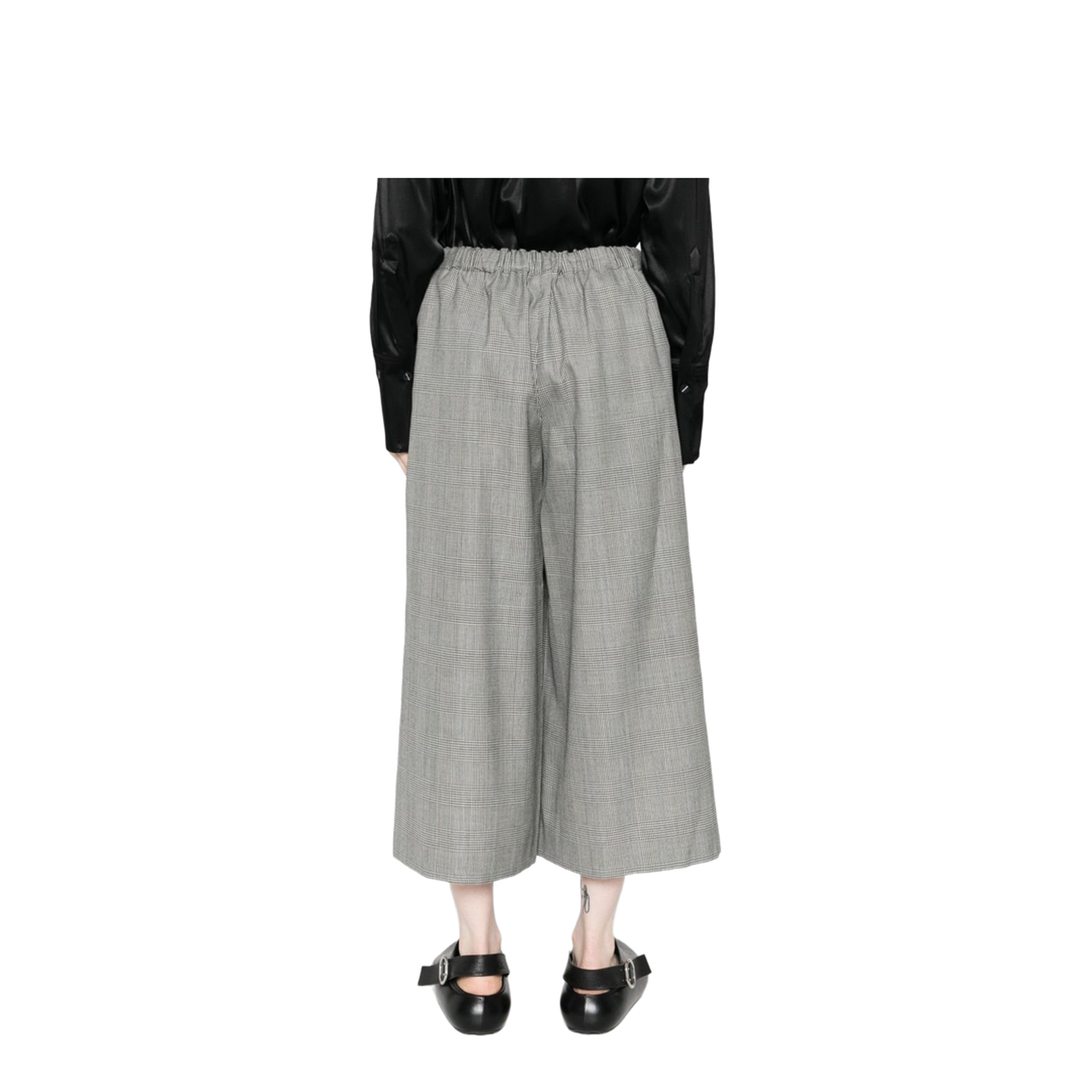 Beige Checked Pattern Trousers