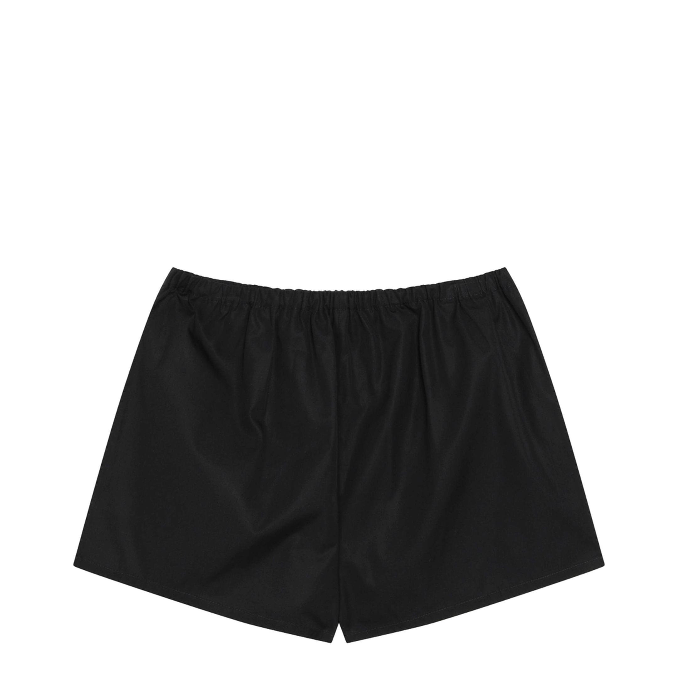 Black Cotton Poplin Shorts