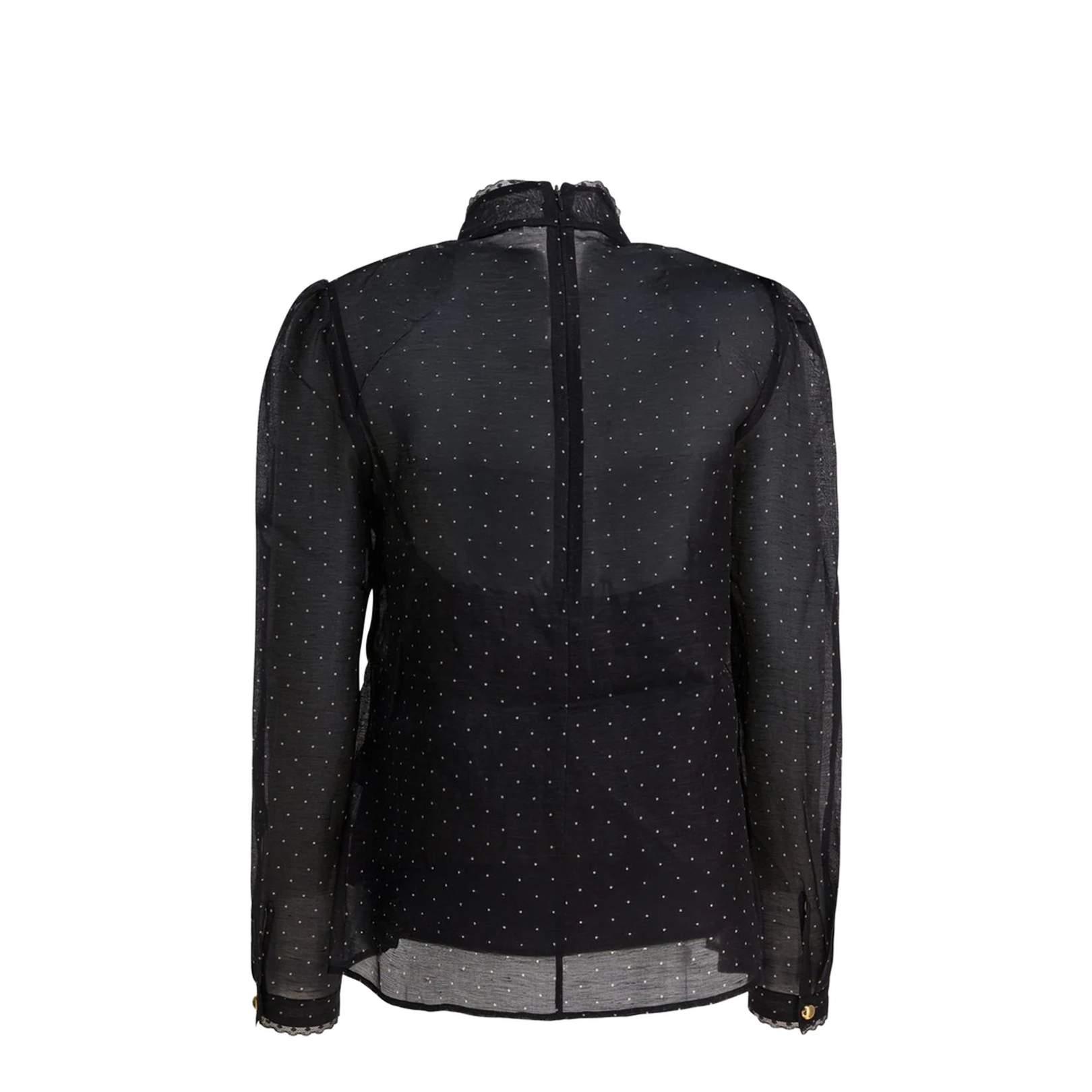 Silk and Linen Lavallière Dream Blouse Black