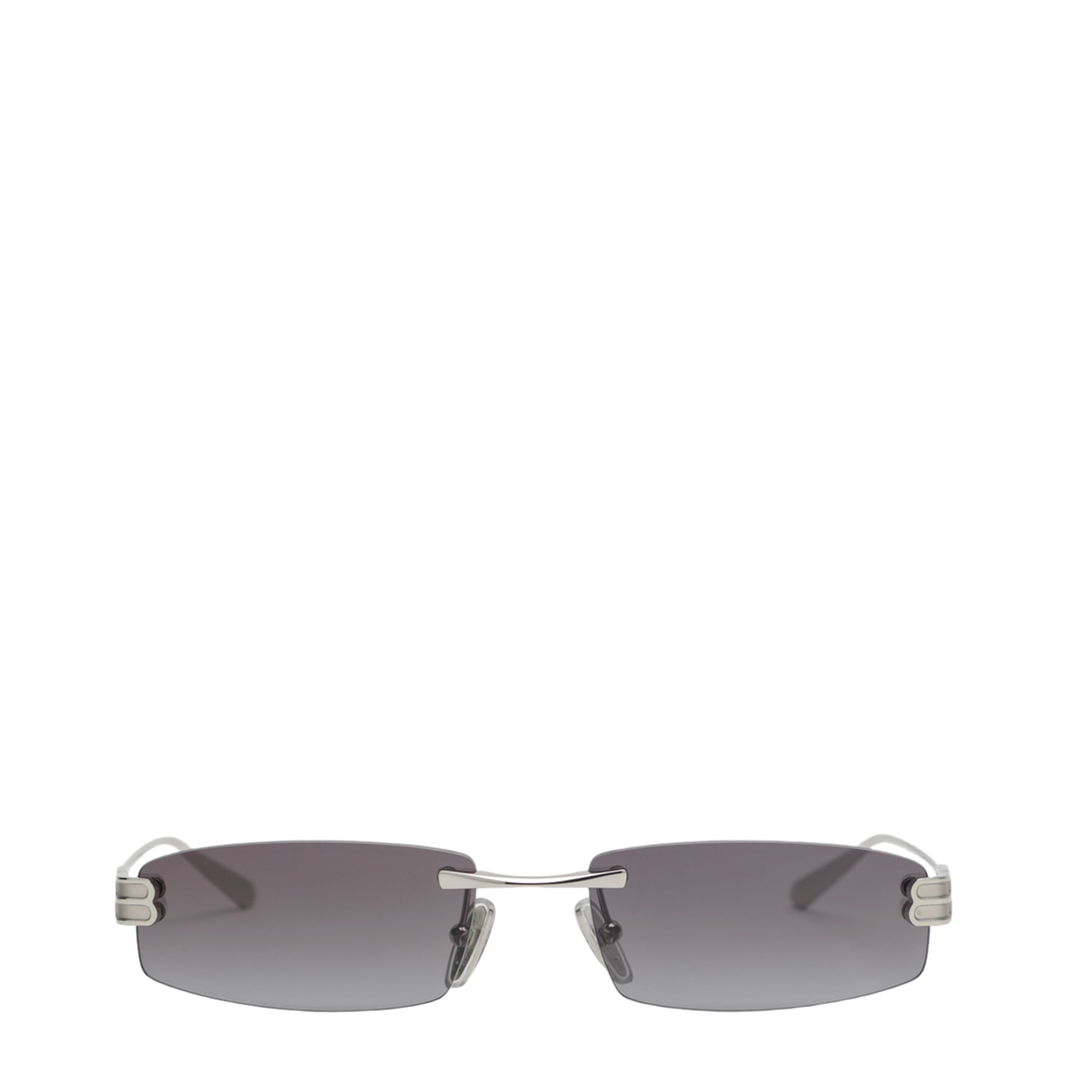 Gossip Rectangular Silver Gradient Grey Sunglasses