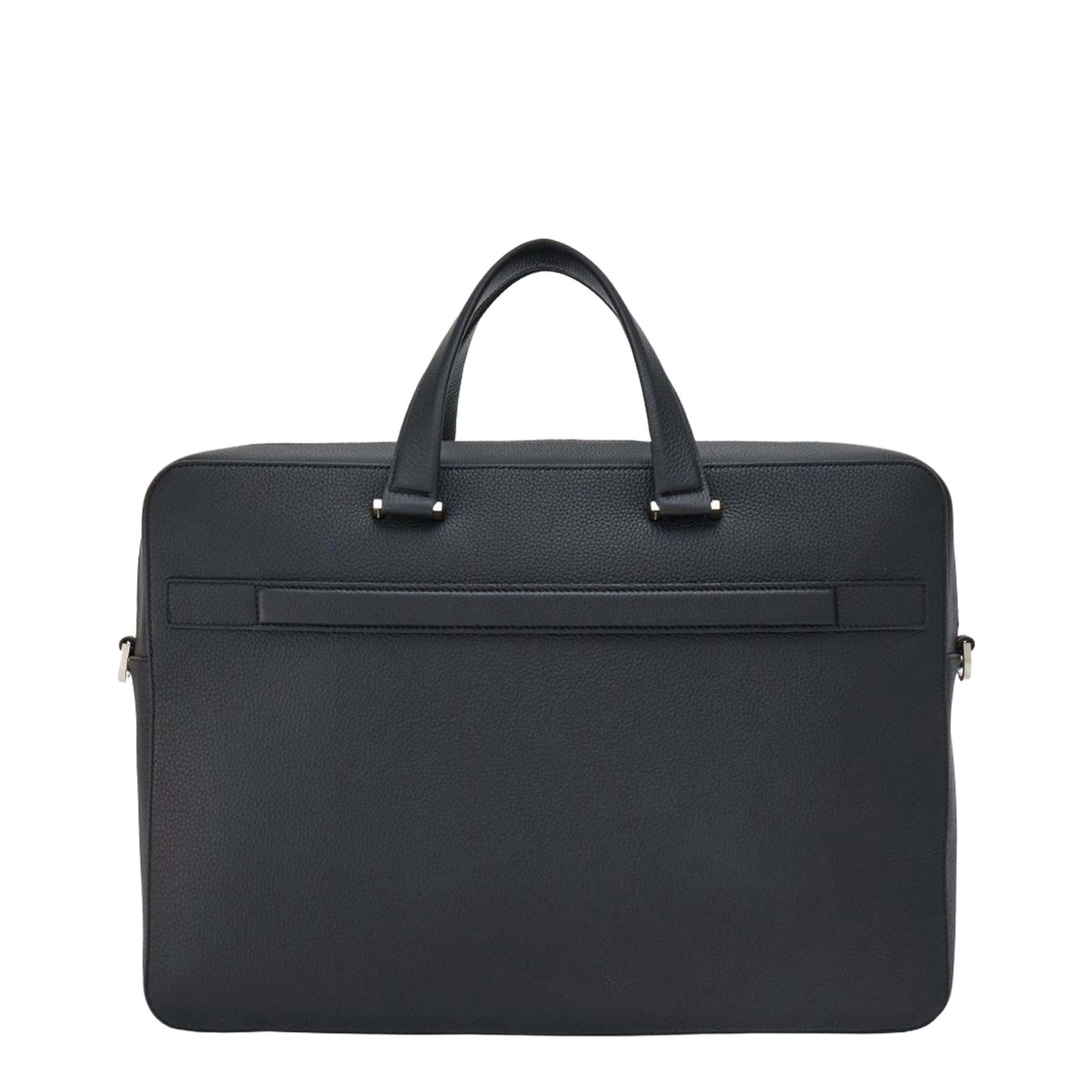 Gancini Embossed Calfskin Briefcase - Black