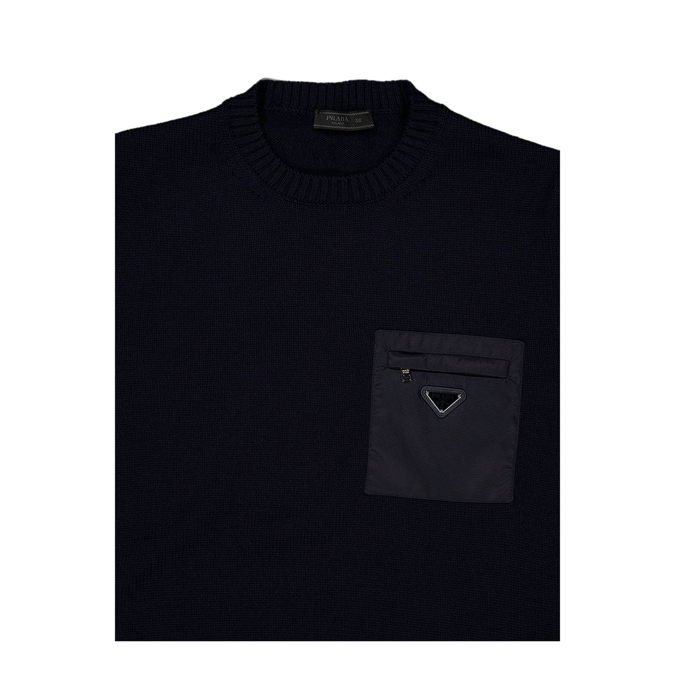 MAYFEYR - Prada - Wool Sweater With Nylon Patch Pocket - UMB049SWMO1W4XF0008