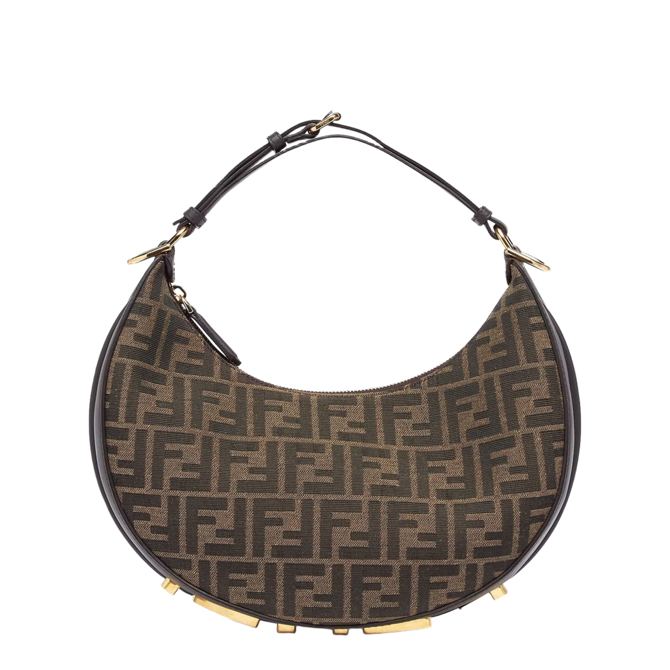 Fendigraphy Leather Shoulder Bags - Brown