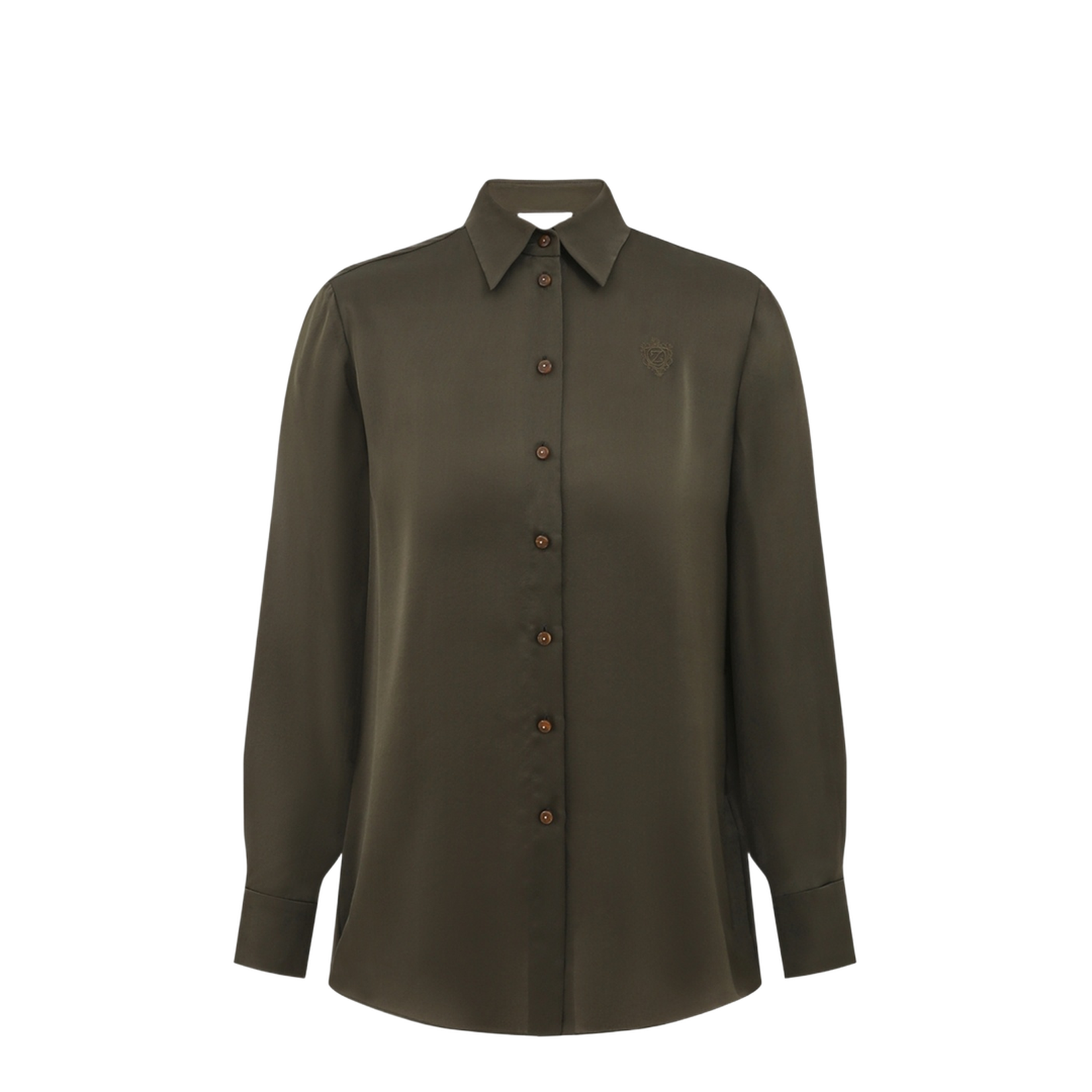 Hypnotic Satin Shirt in Olive