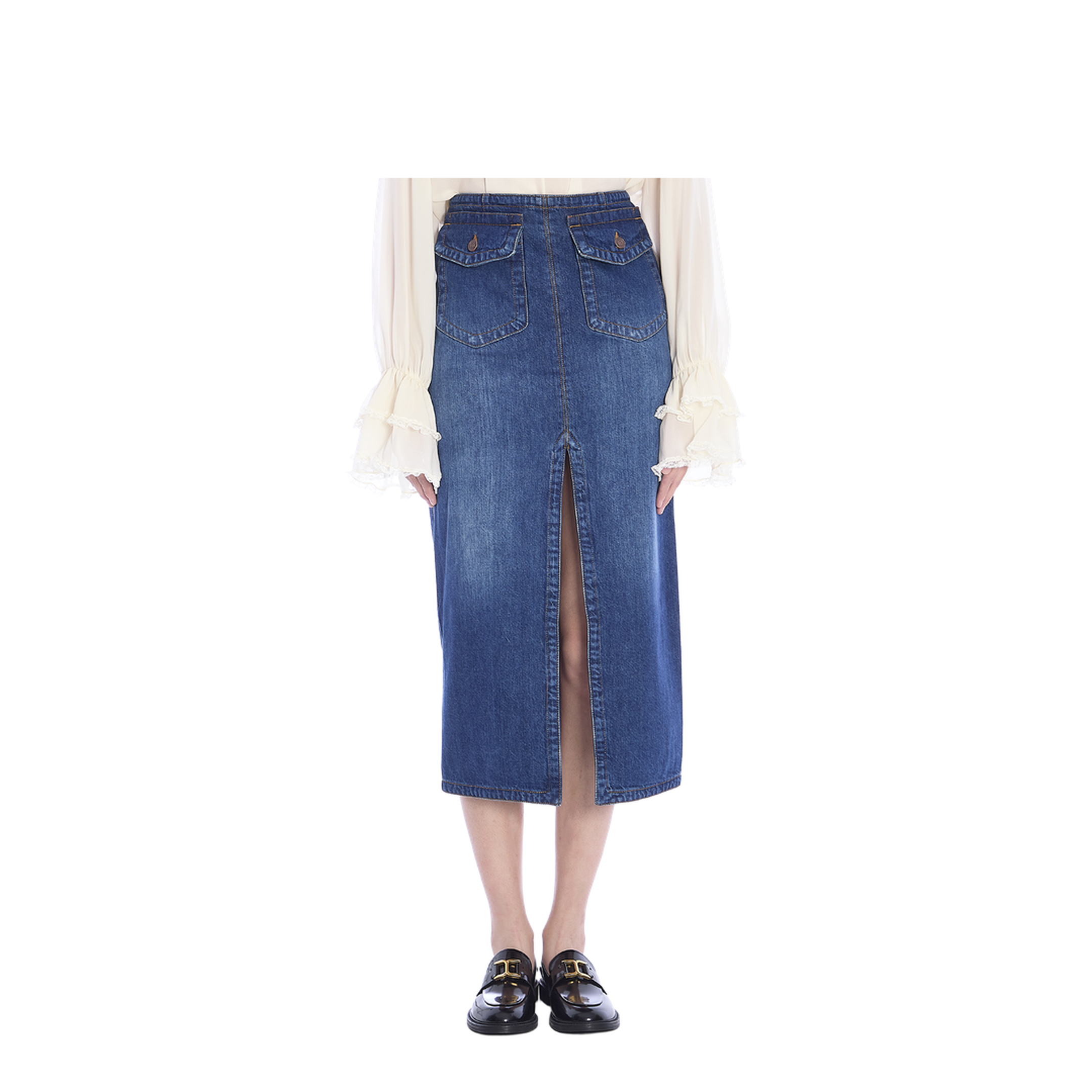 Denim Midi Skirt