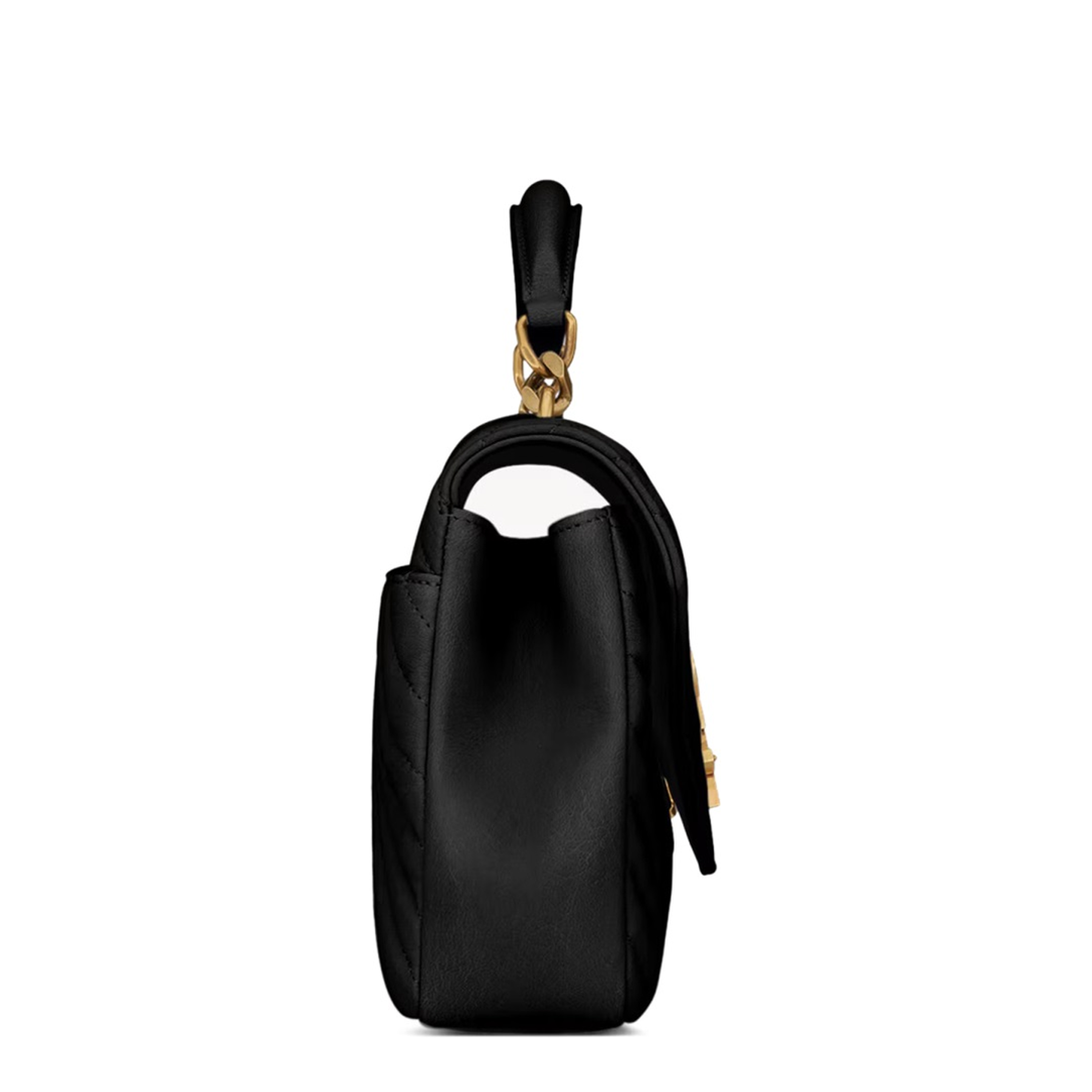 College Medium Quilted Leather Shoulder Bag - Nero