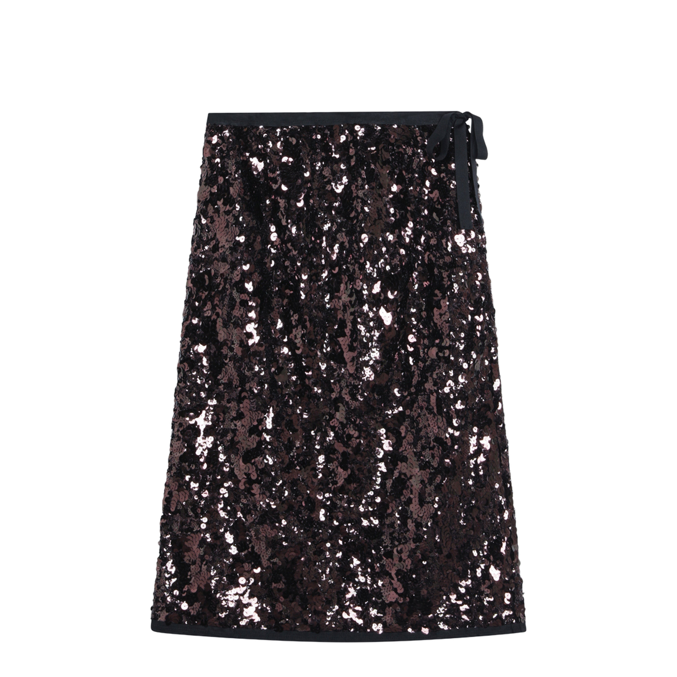 Plum-coloured sequined skirt