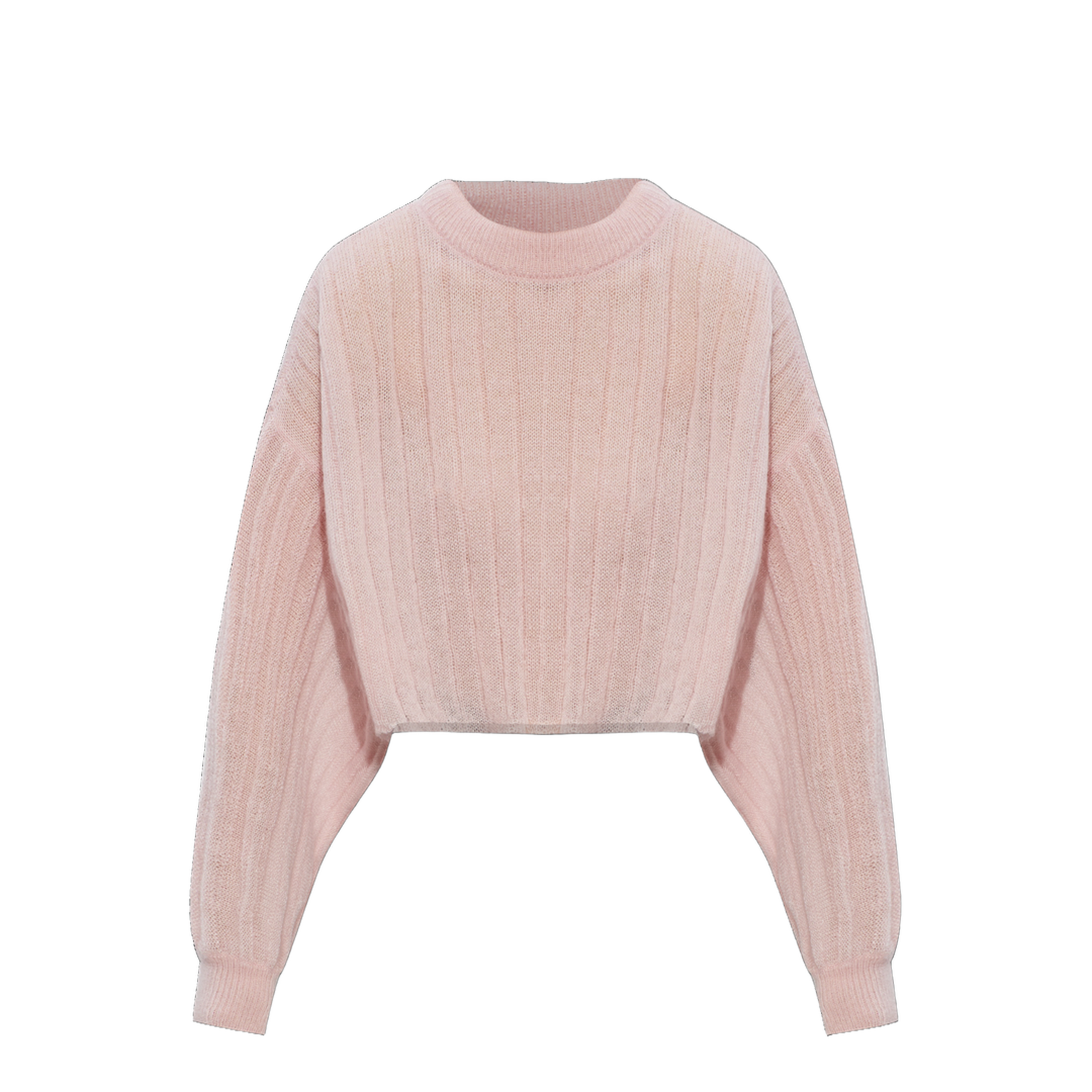 Cropped Mohair Sweater Pink