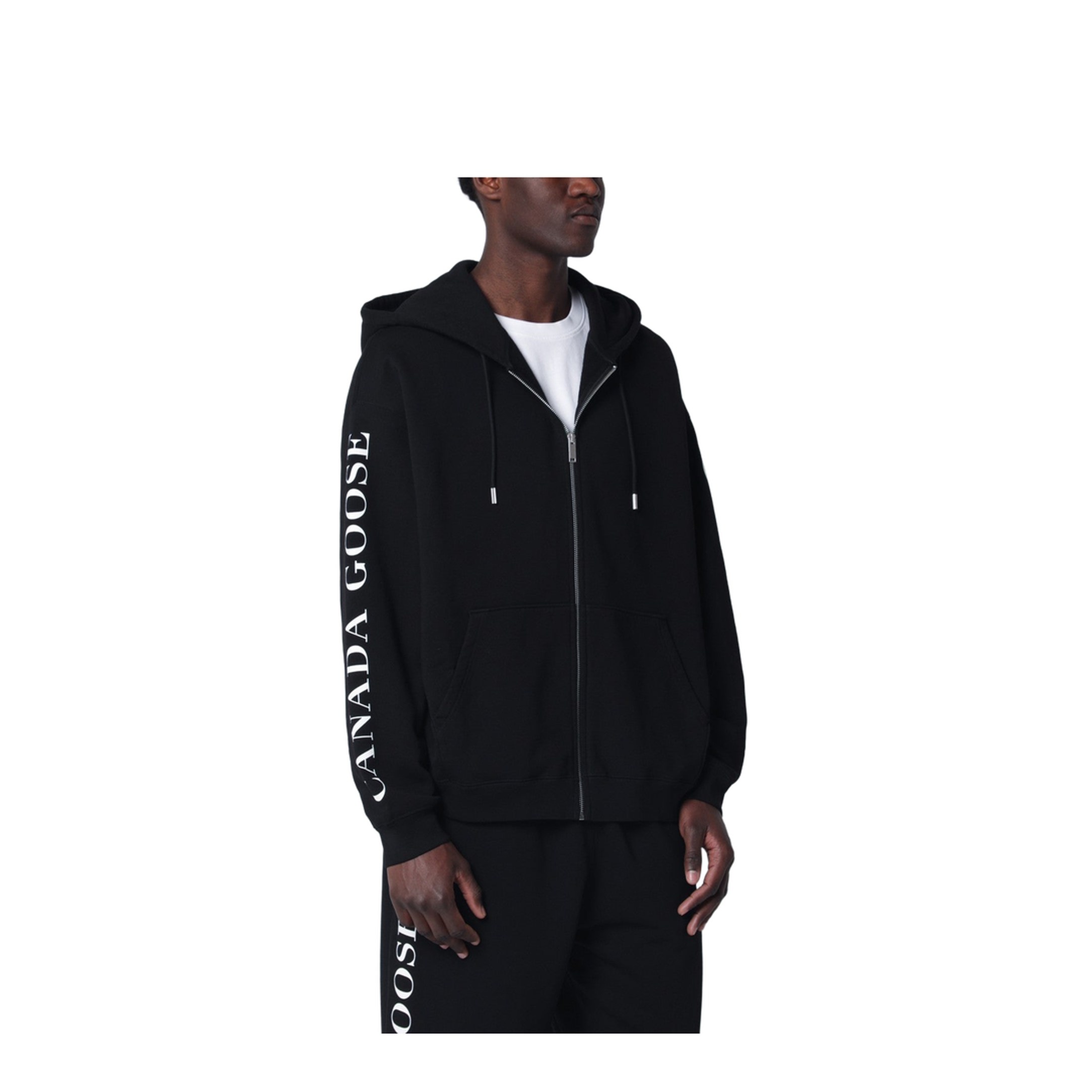 Black Zip-Up Sweatshirt With Logo