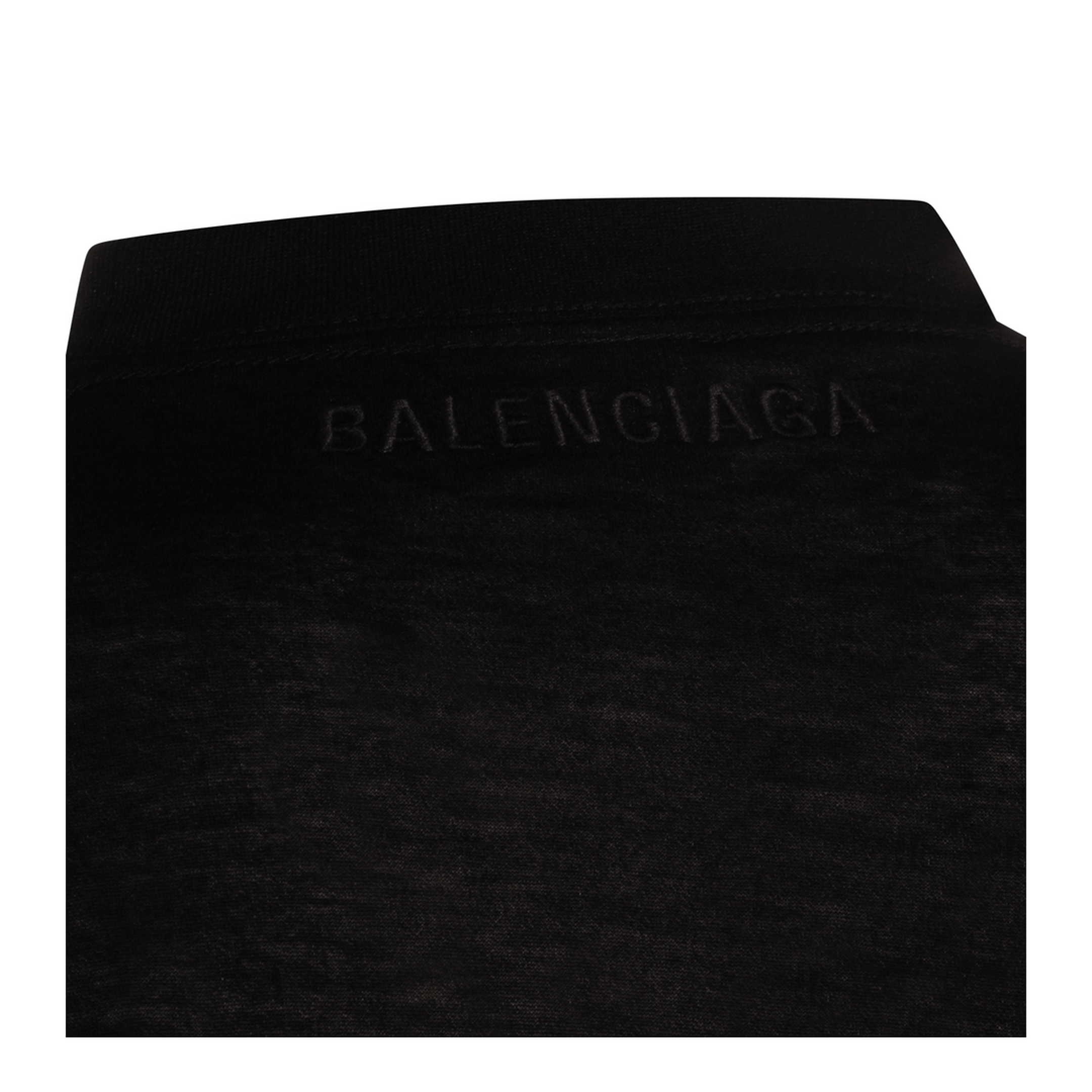 Black Maxi Train T-Shirt in Cotton Jersey