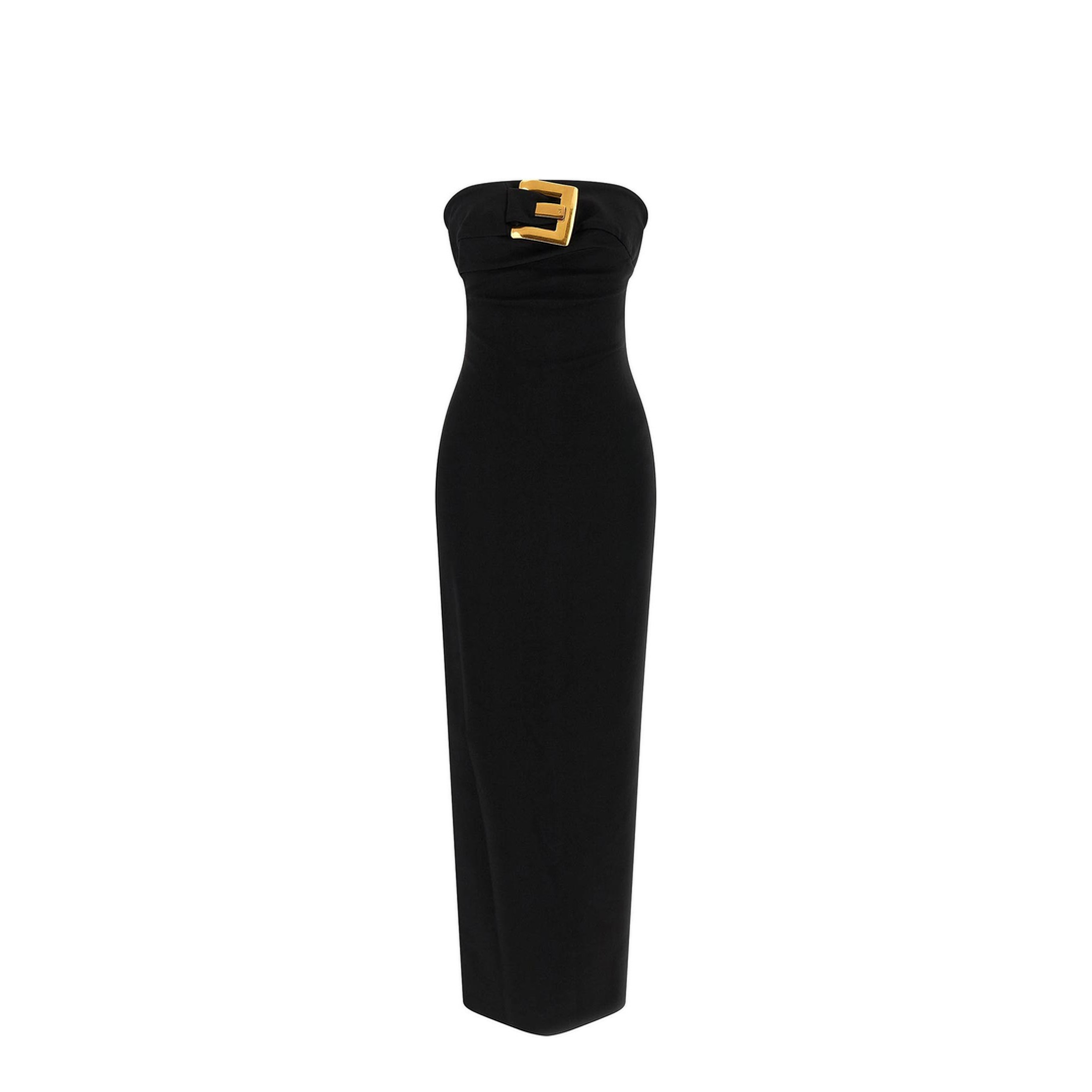 Belted Bustier Long Dress Black