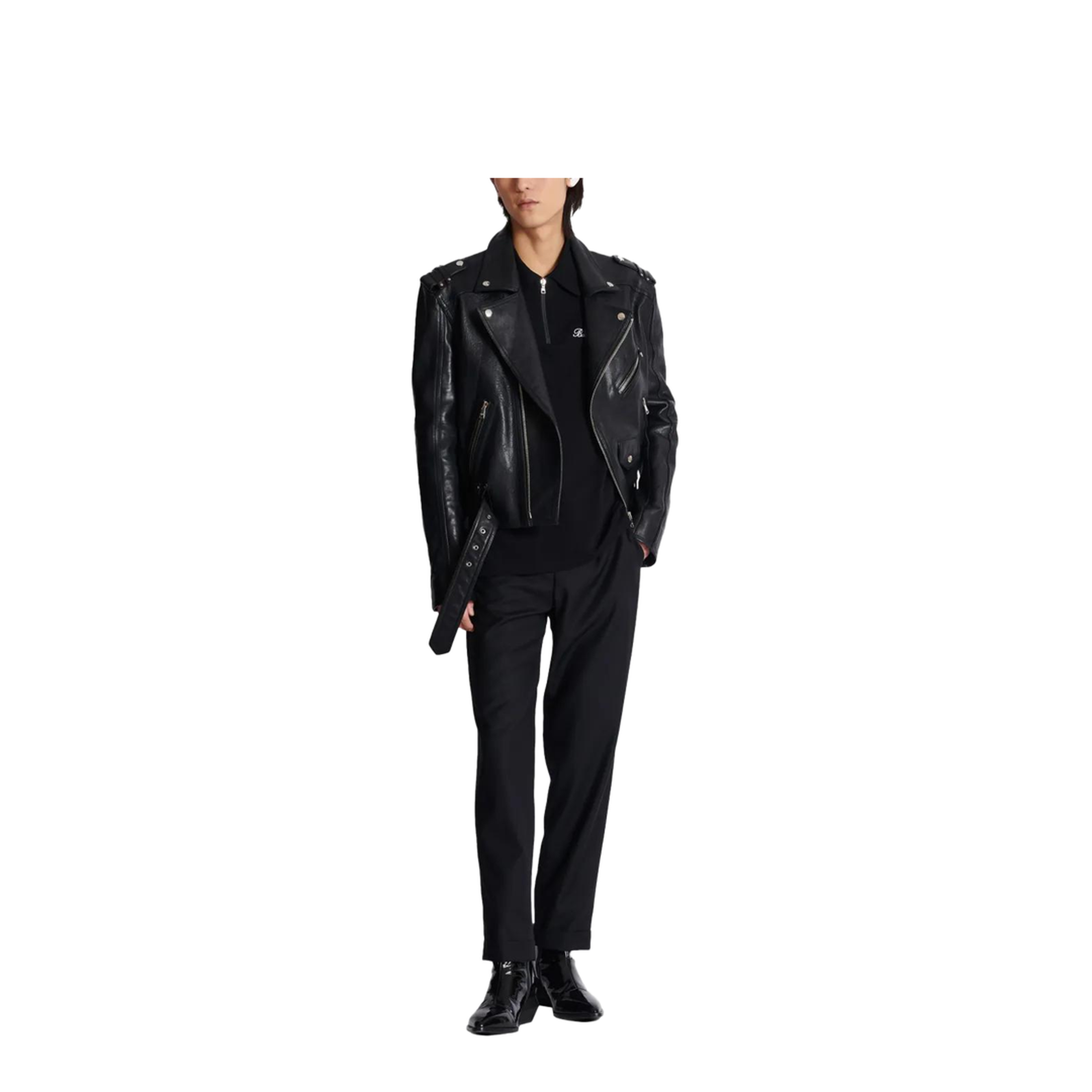 Short-Sleeved Polo Shirt Embroidery Black