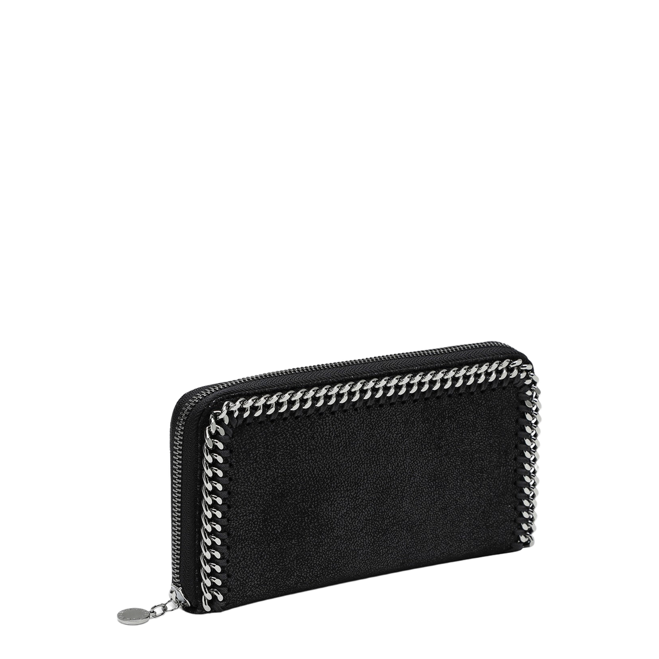 Black Zip Around Falabella Wallet