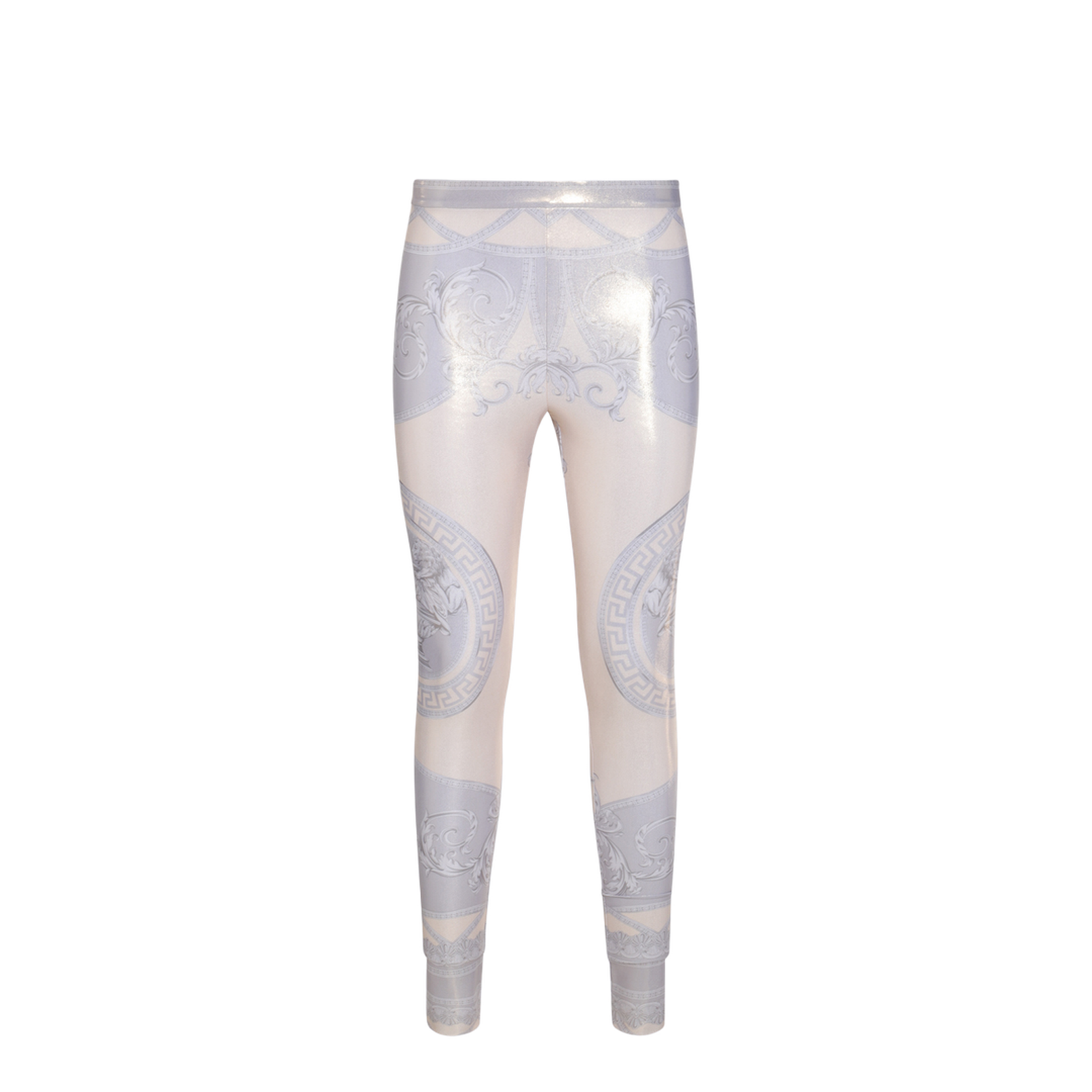 Baroque-print Leggings - Yellow