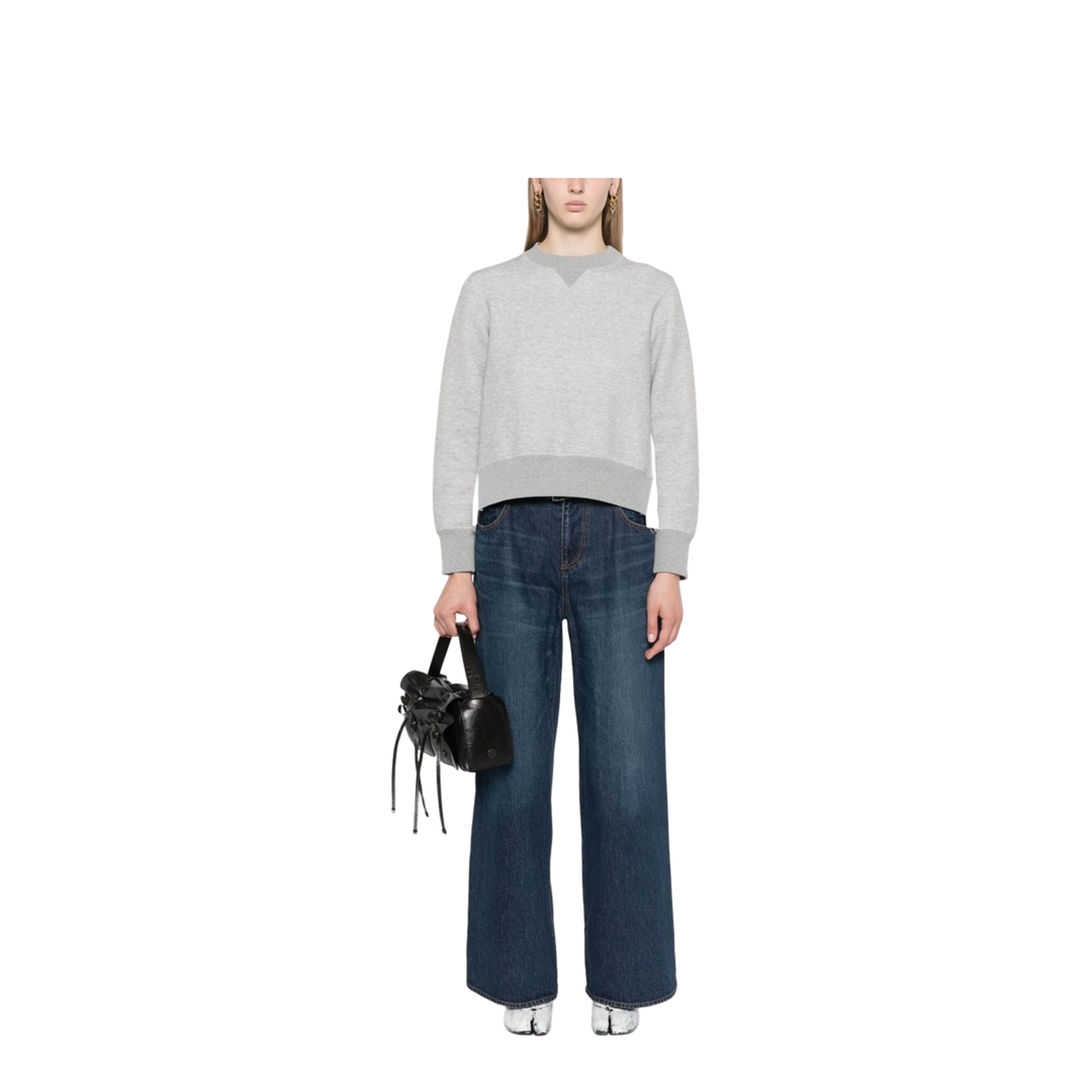 Cotton and Nylon Crewneck Sweater