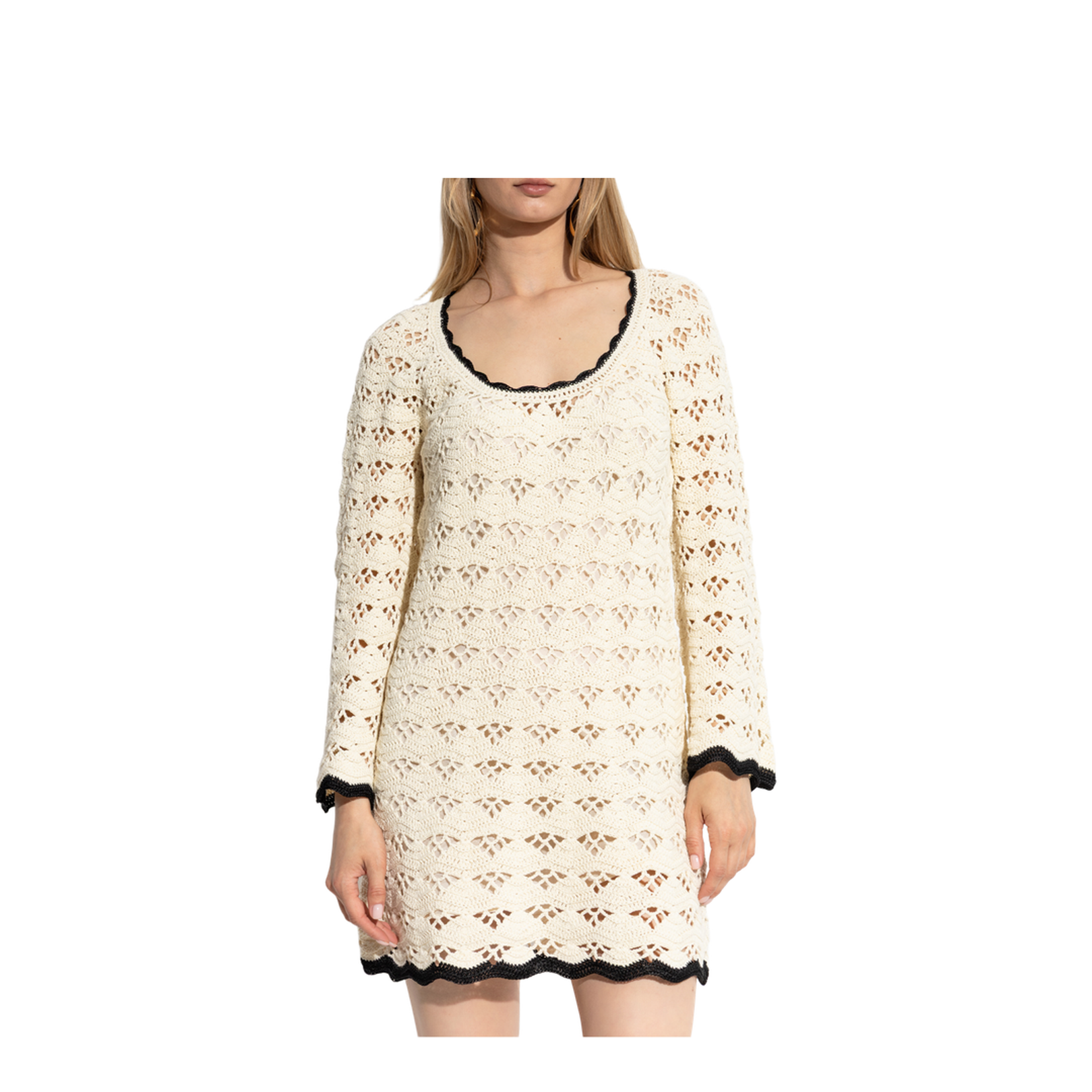 Dress with a round neckline