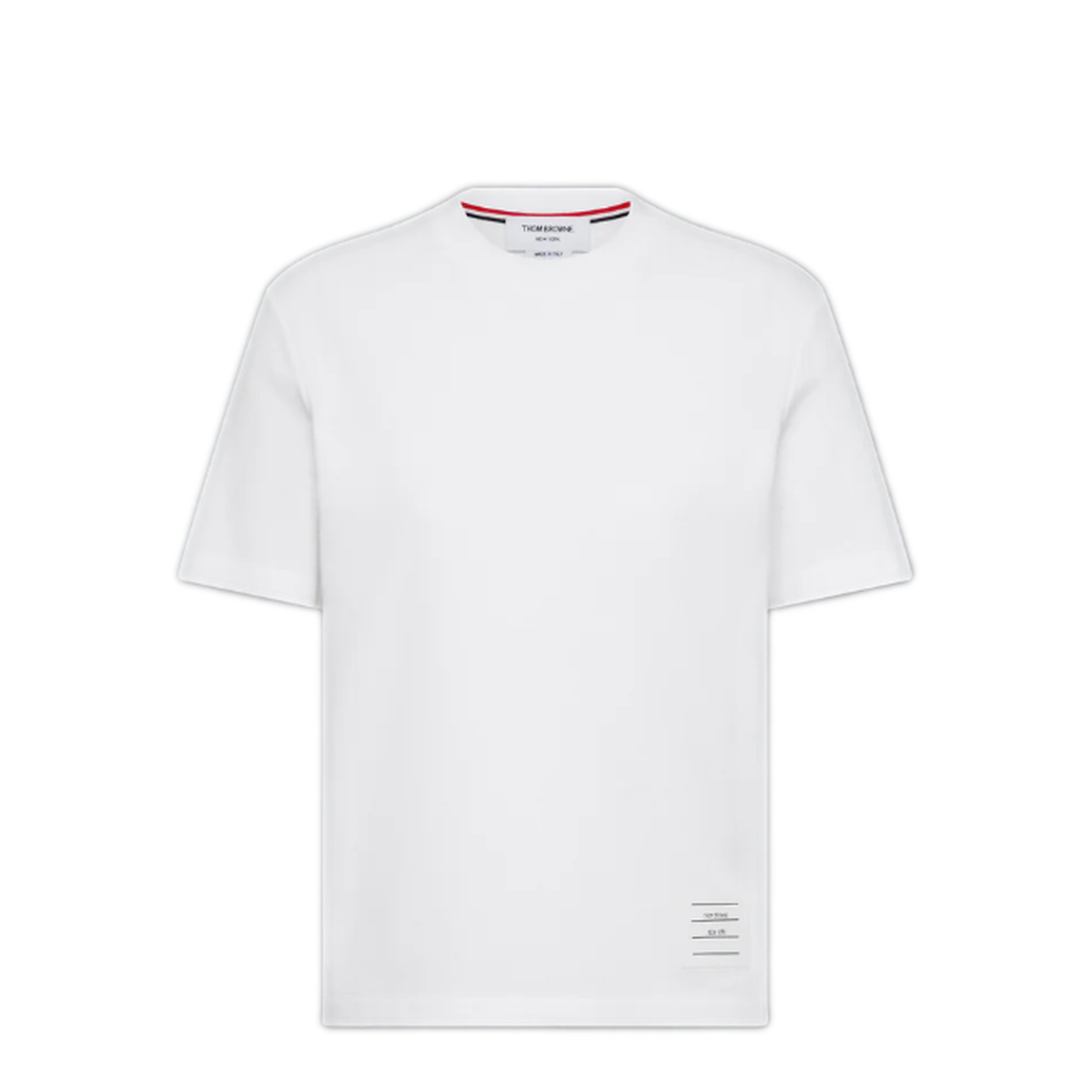 MAYFEYR - Thom Browne - Short Sleeve Tee With Engineered 4 Bar Stripe In Classic Pique - FJS207A00050100