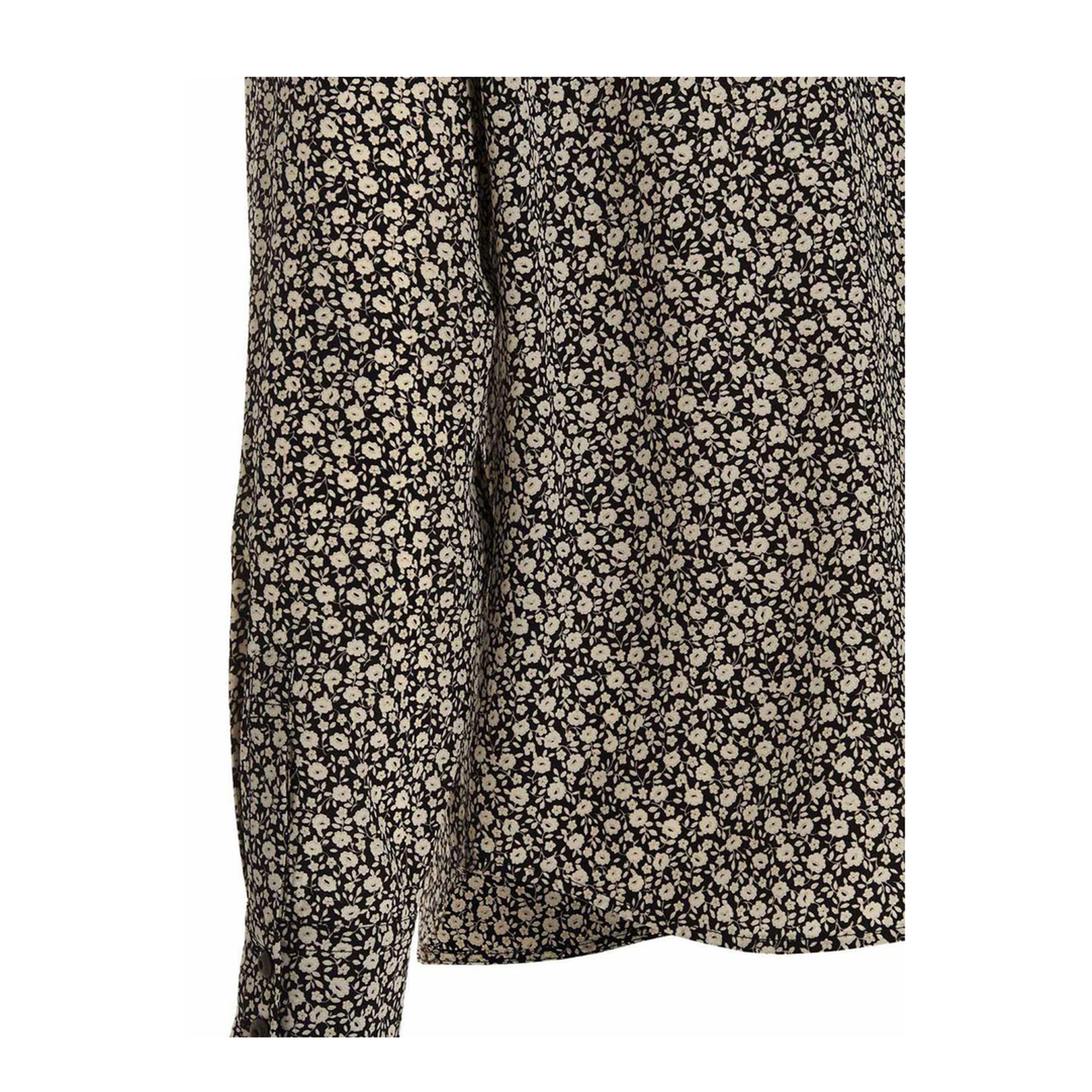 Floral Silk Shirt with Bow Collar